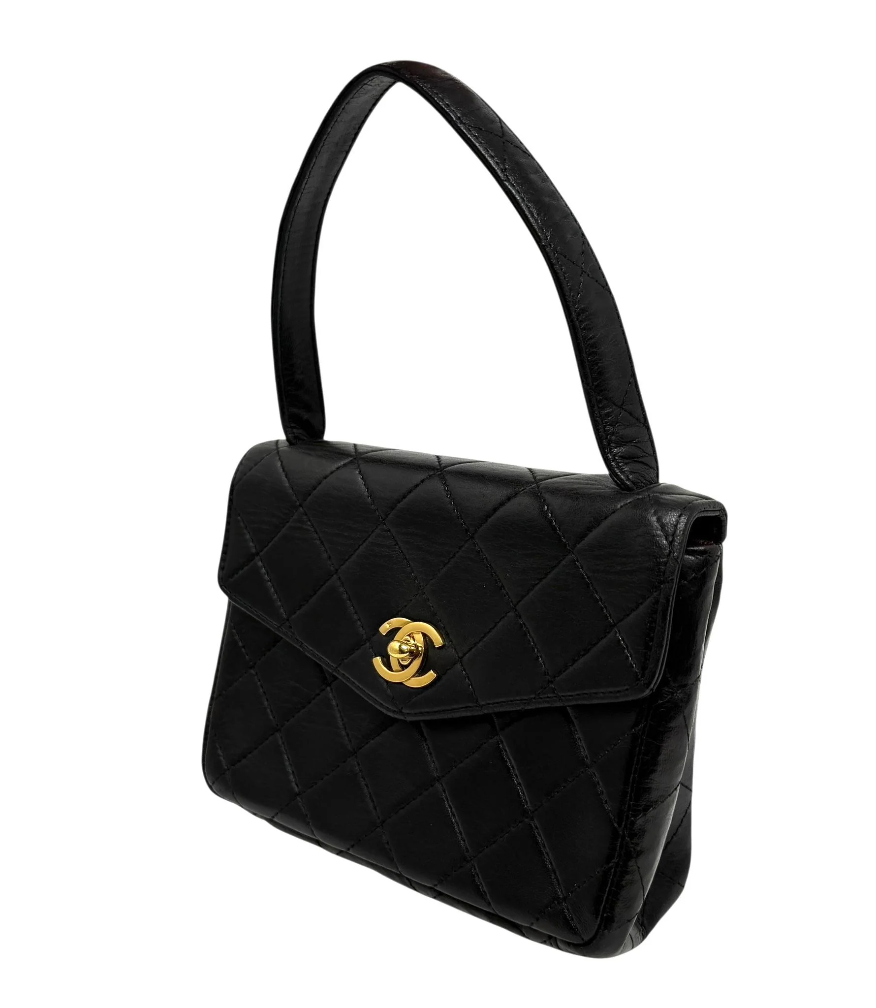 Chanel Black Lambskin Small Top Handle Bag - Image 3