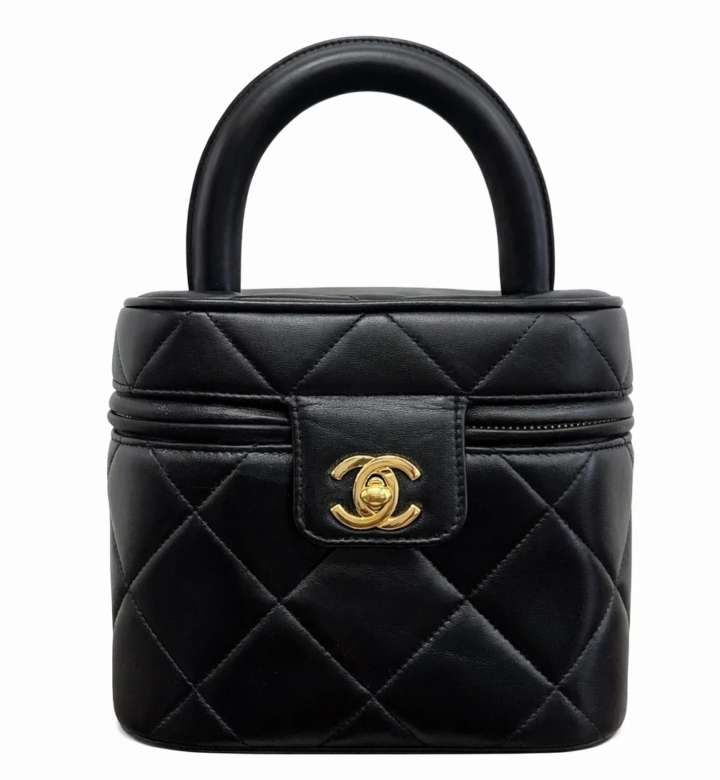 Chanel Black Lambskin Vanity Bag