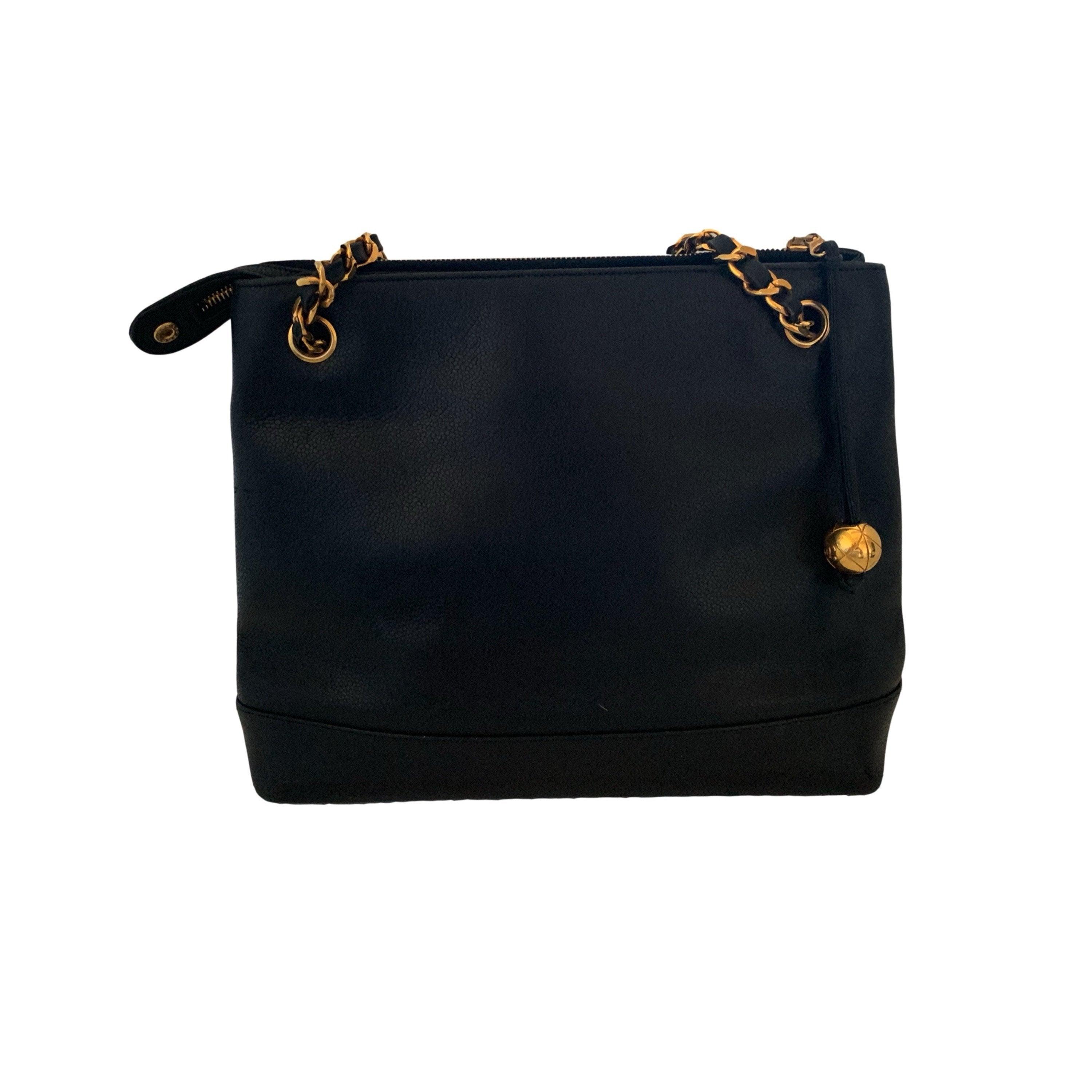 Chanel Black Large Caviar Chain Bag - Image 3