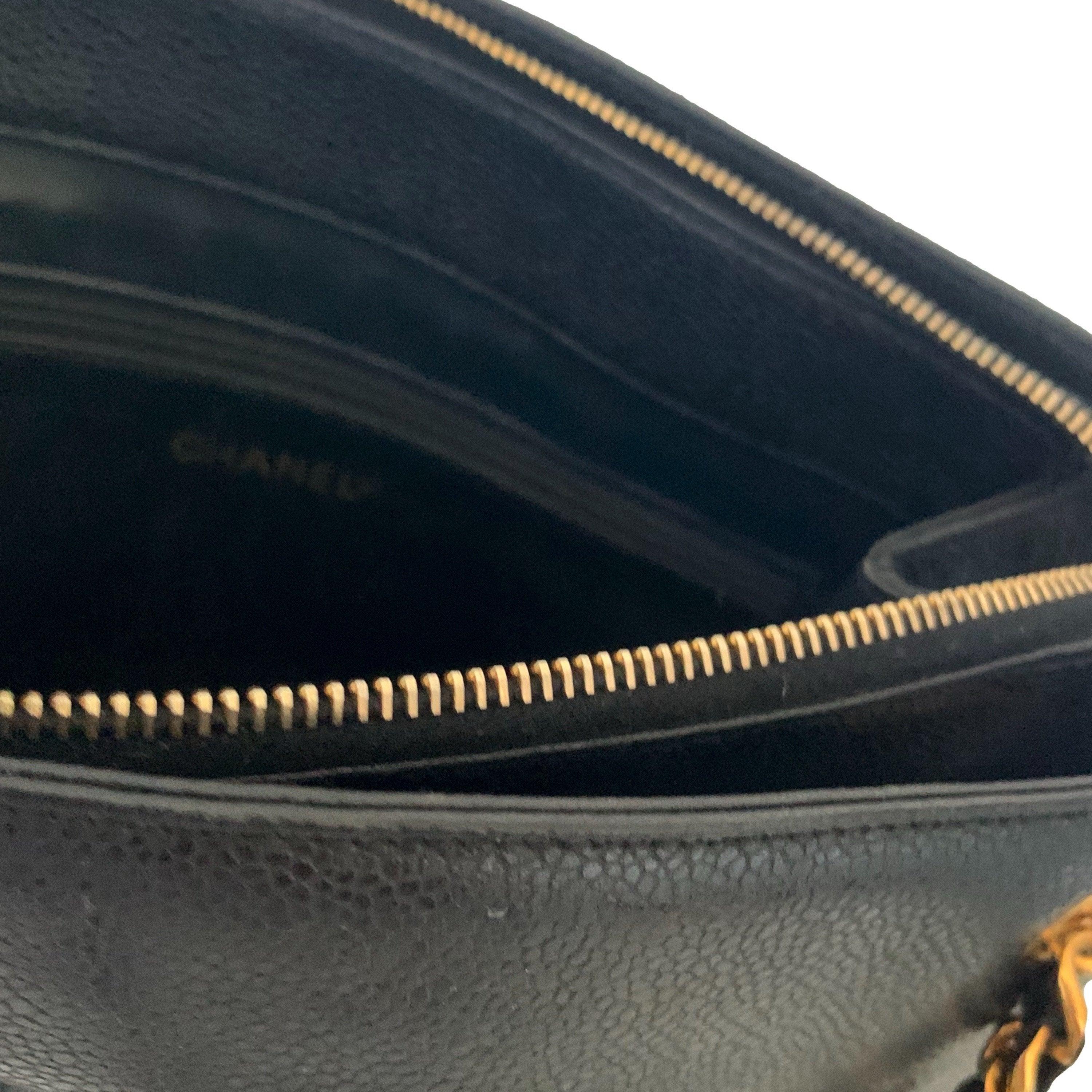 Chanel Black Large Caviar Chain Bag - Image 4