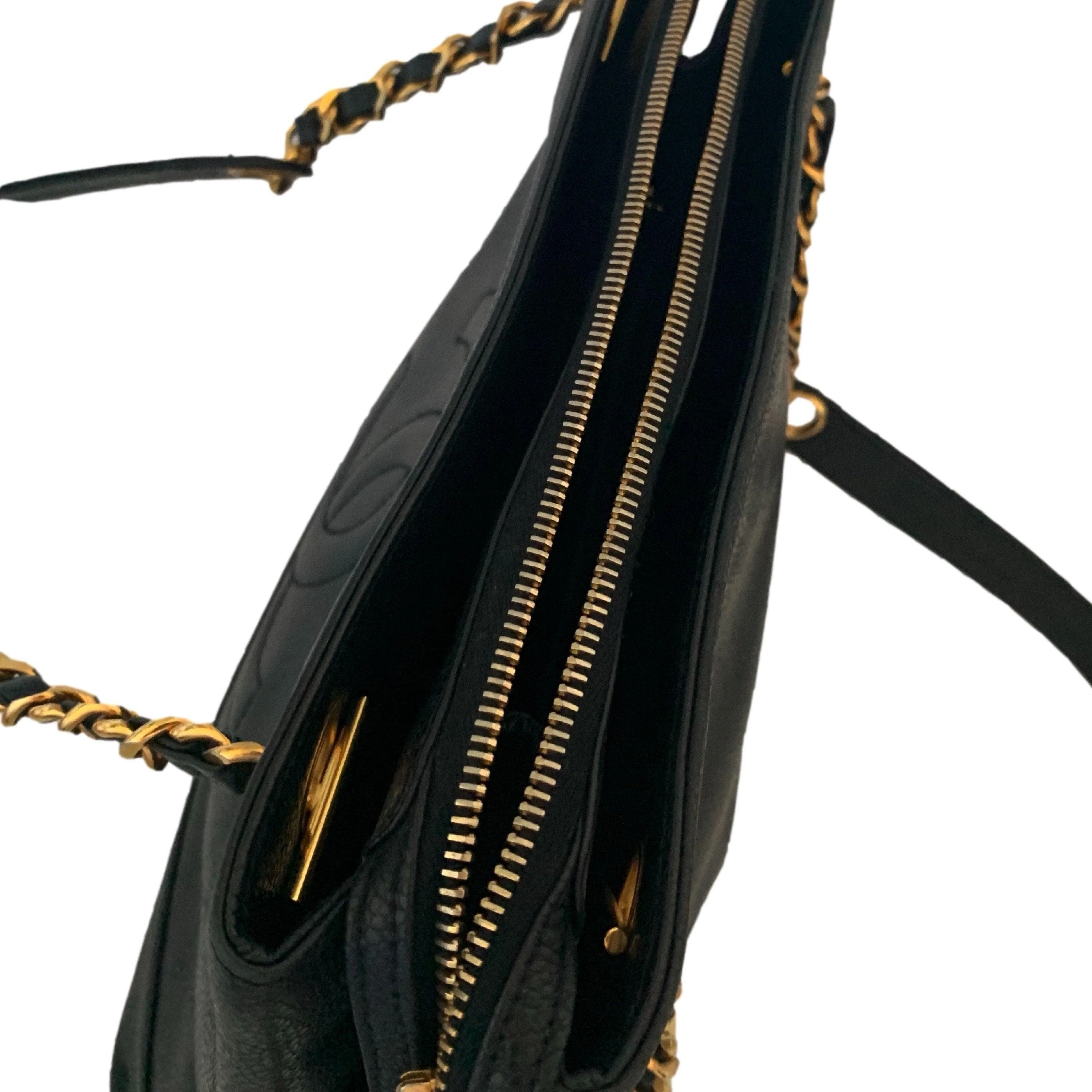 Chanel Black Large Caviar Chain Bag - Image 5