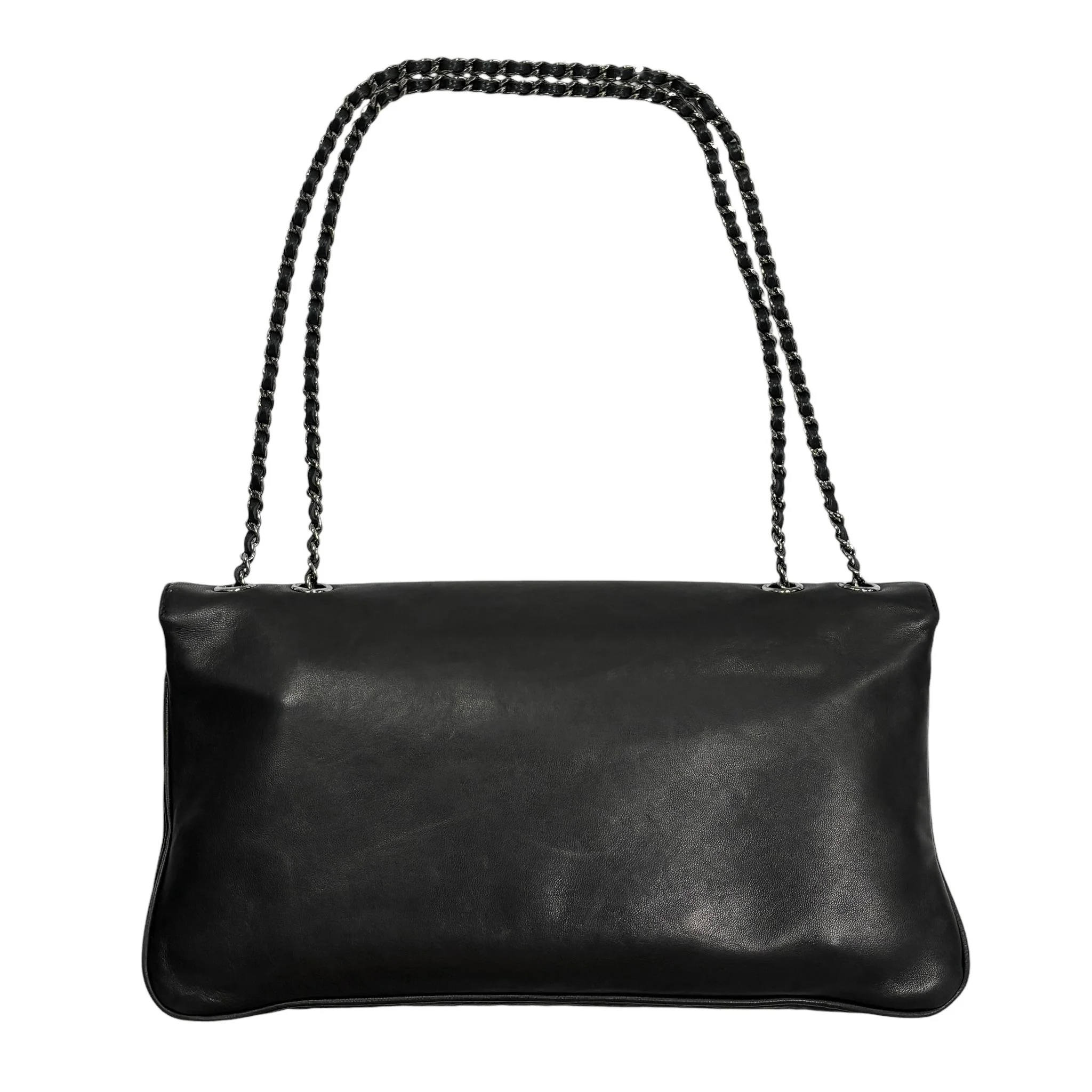 Chanel Black Leather Chain Bag - Image 2