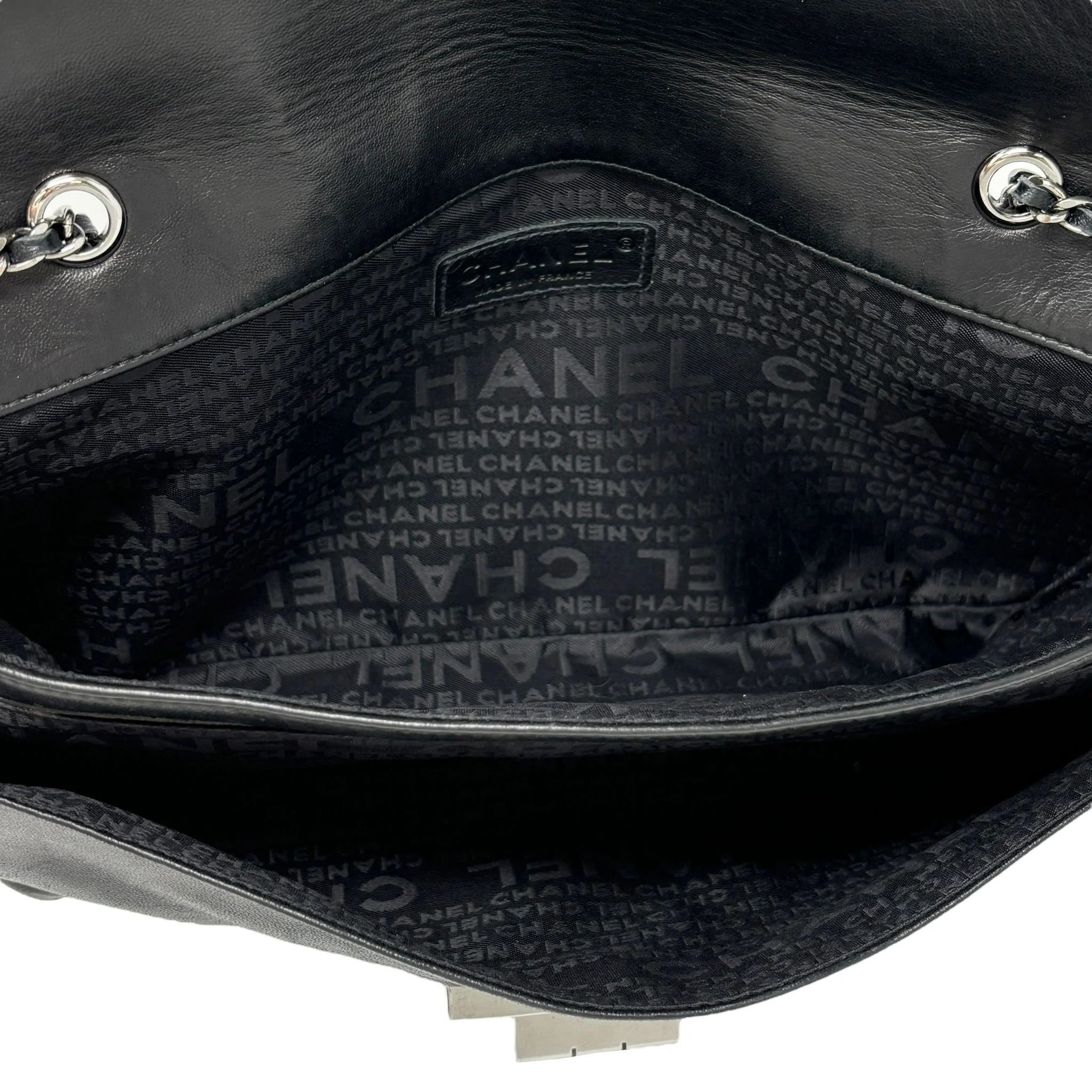 Chanel Black Leather Chain Bag - Image 3