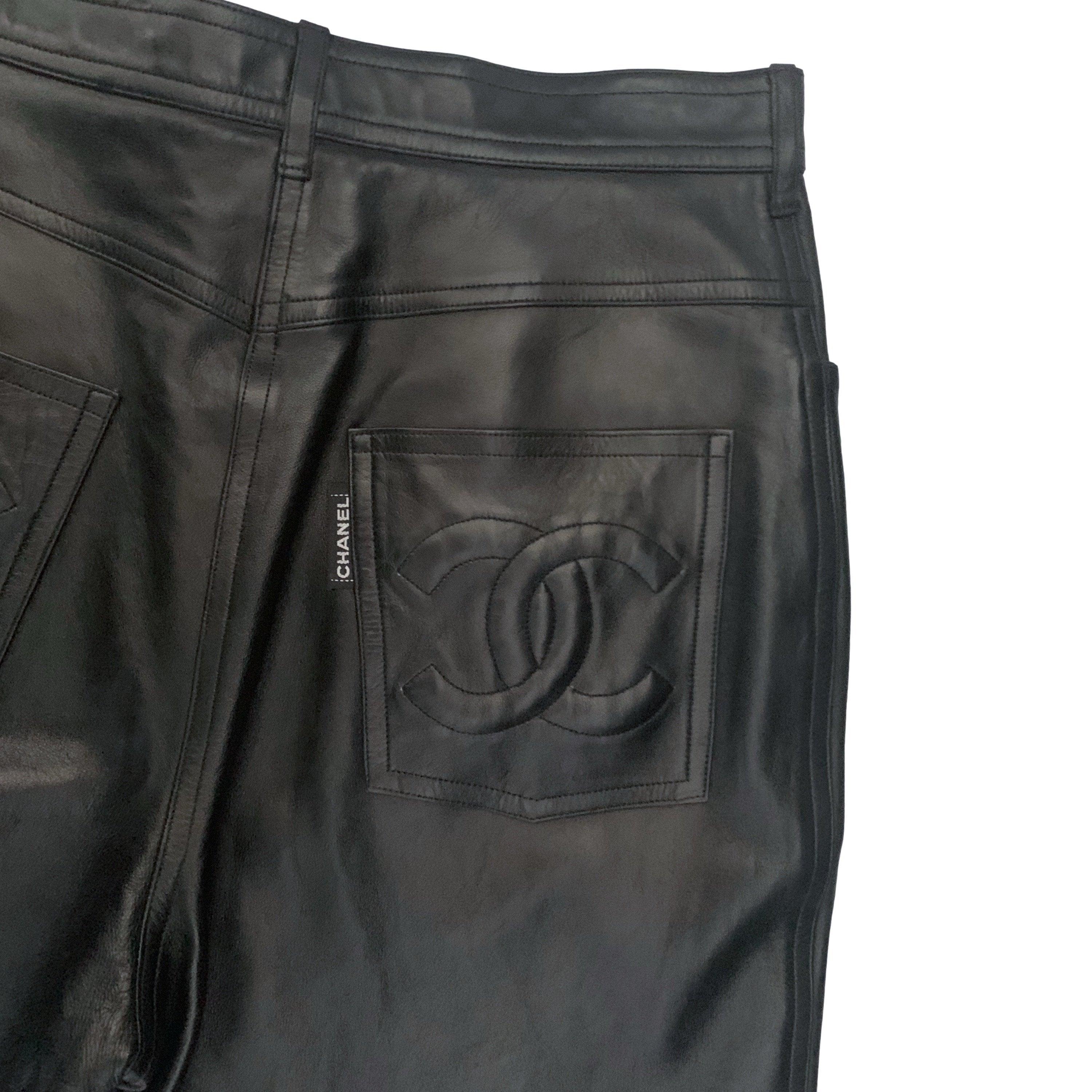 Chanel Black Leather Pants - Image 3