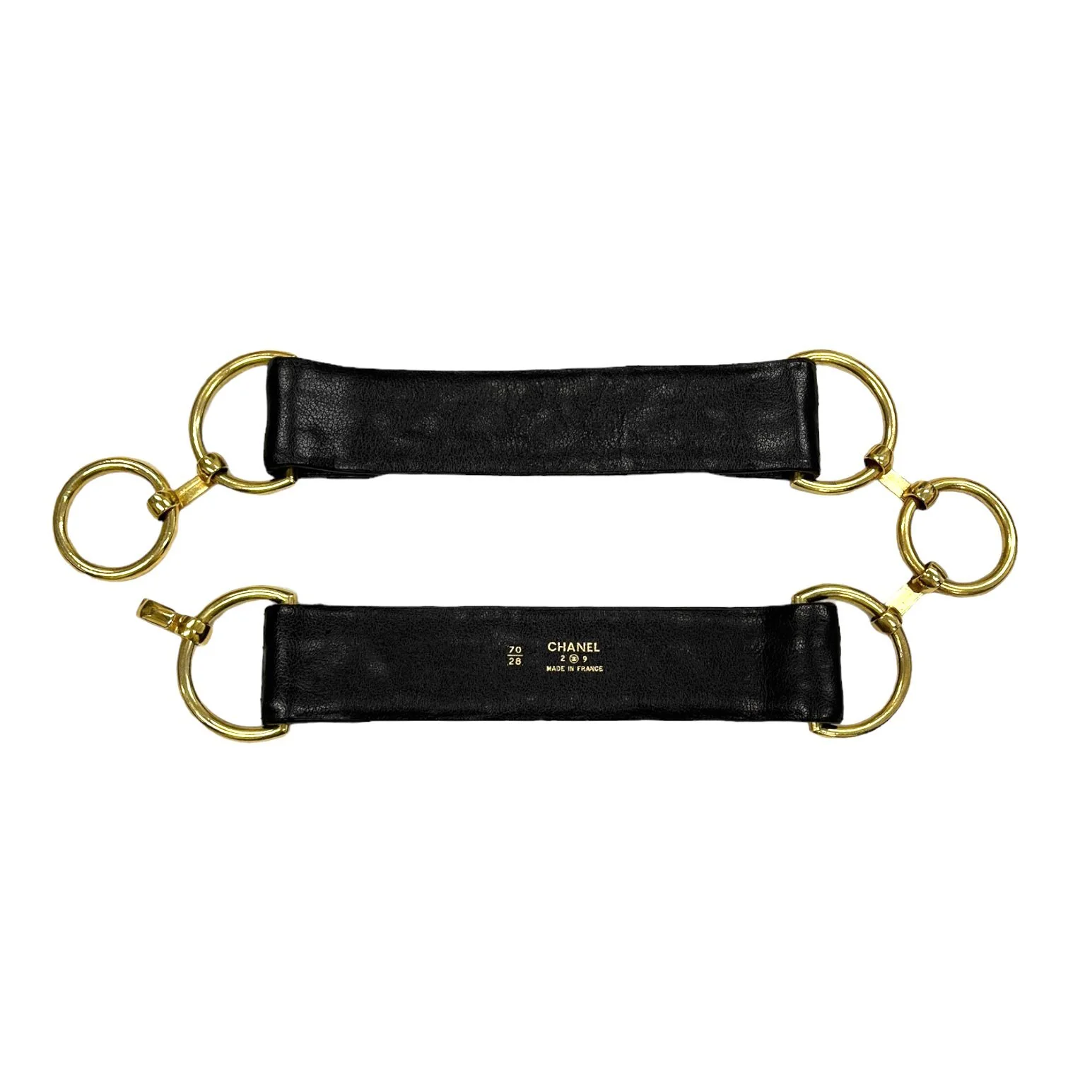 Chanel Black Leather Ring Belt - Image 2