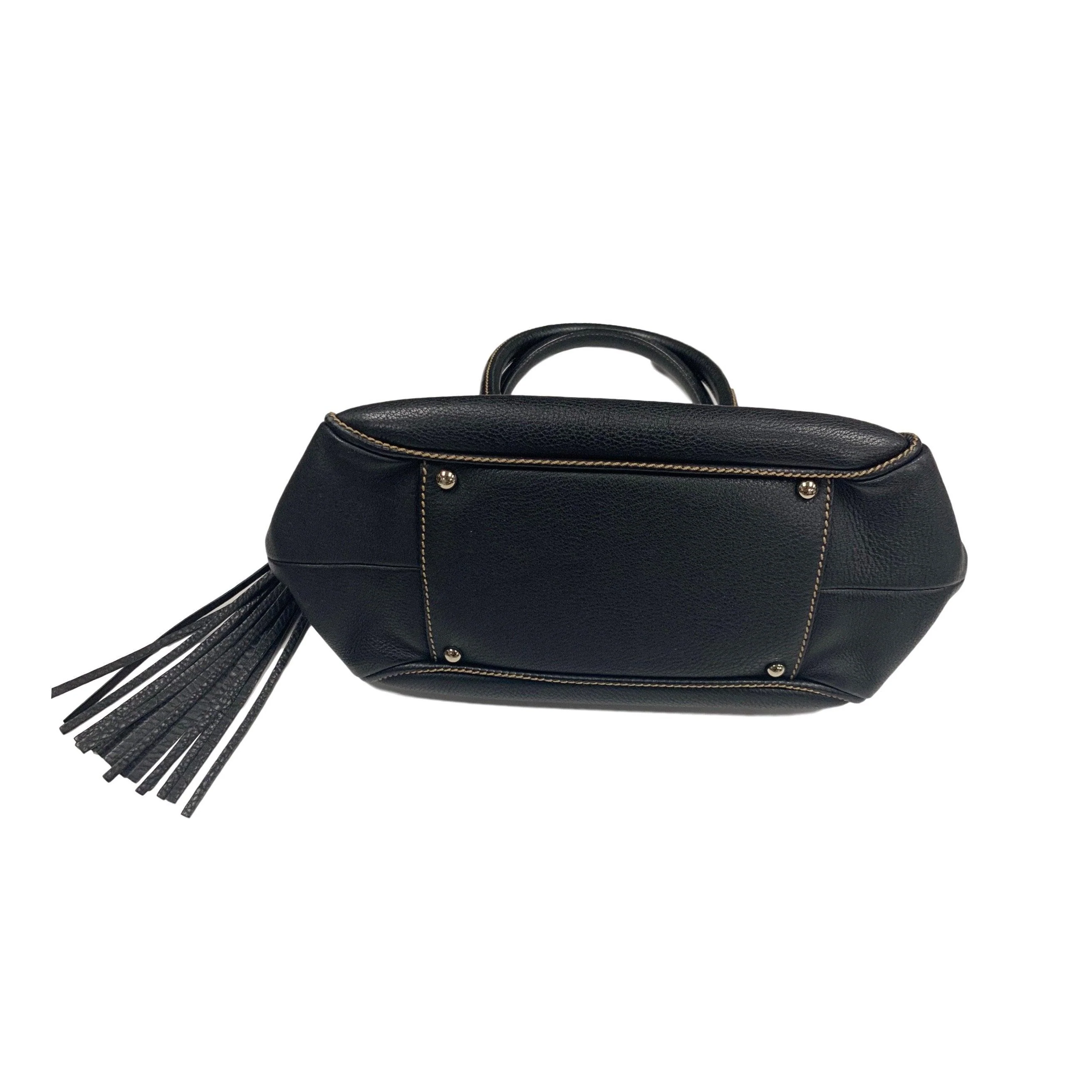 Chanel Black Leather Tassle Shoulder Bag - Image 3