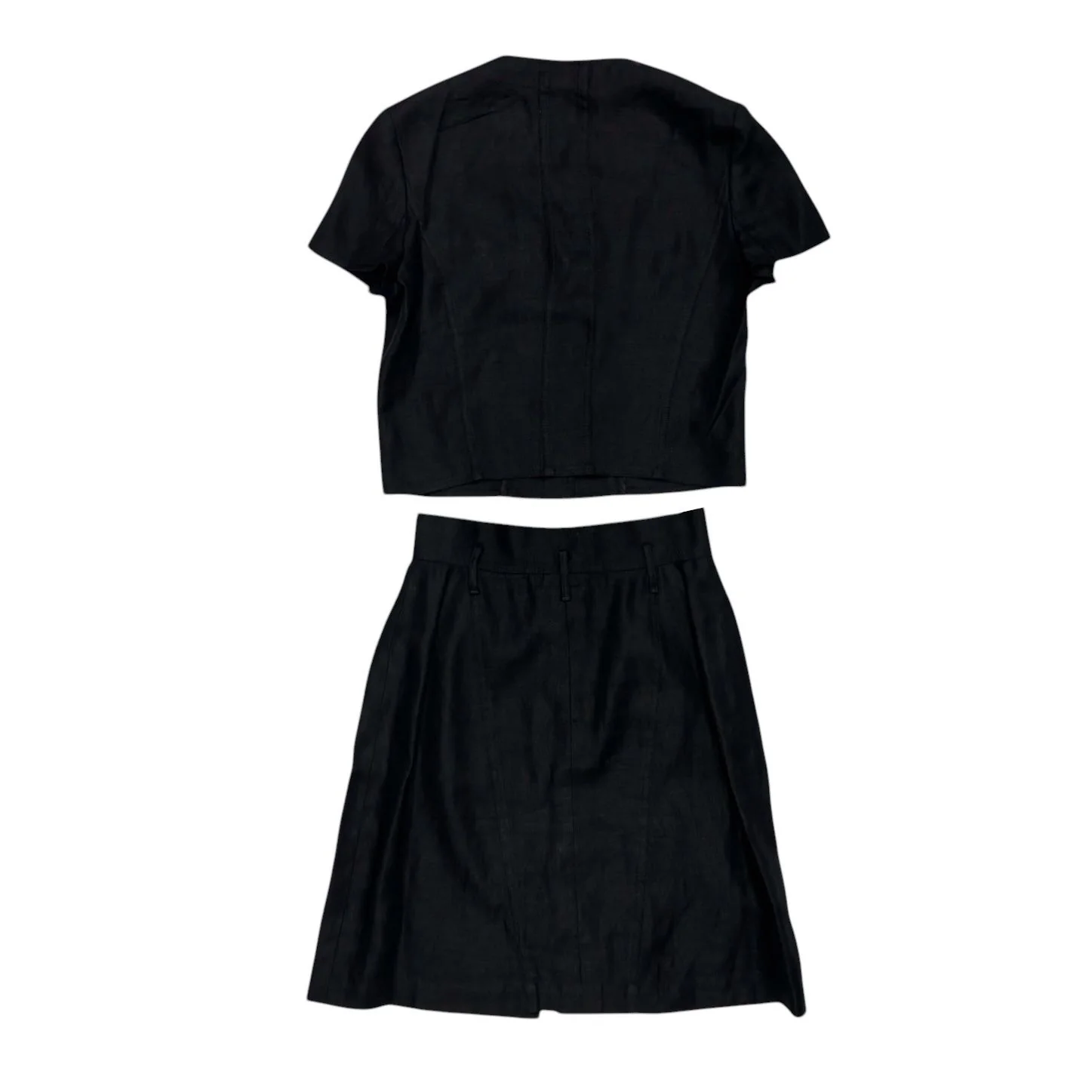 Chanel Black Linen Skirt Set - Image 2