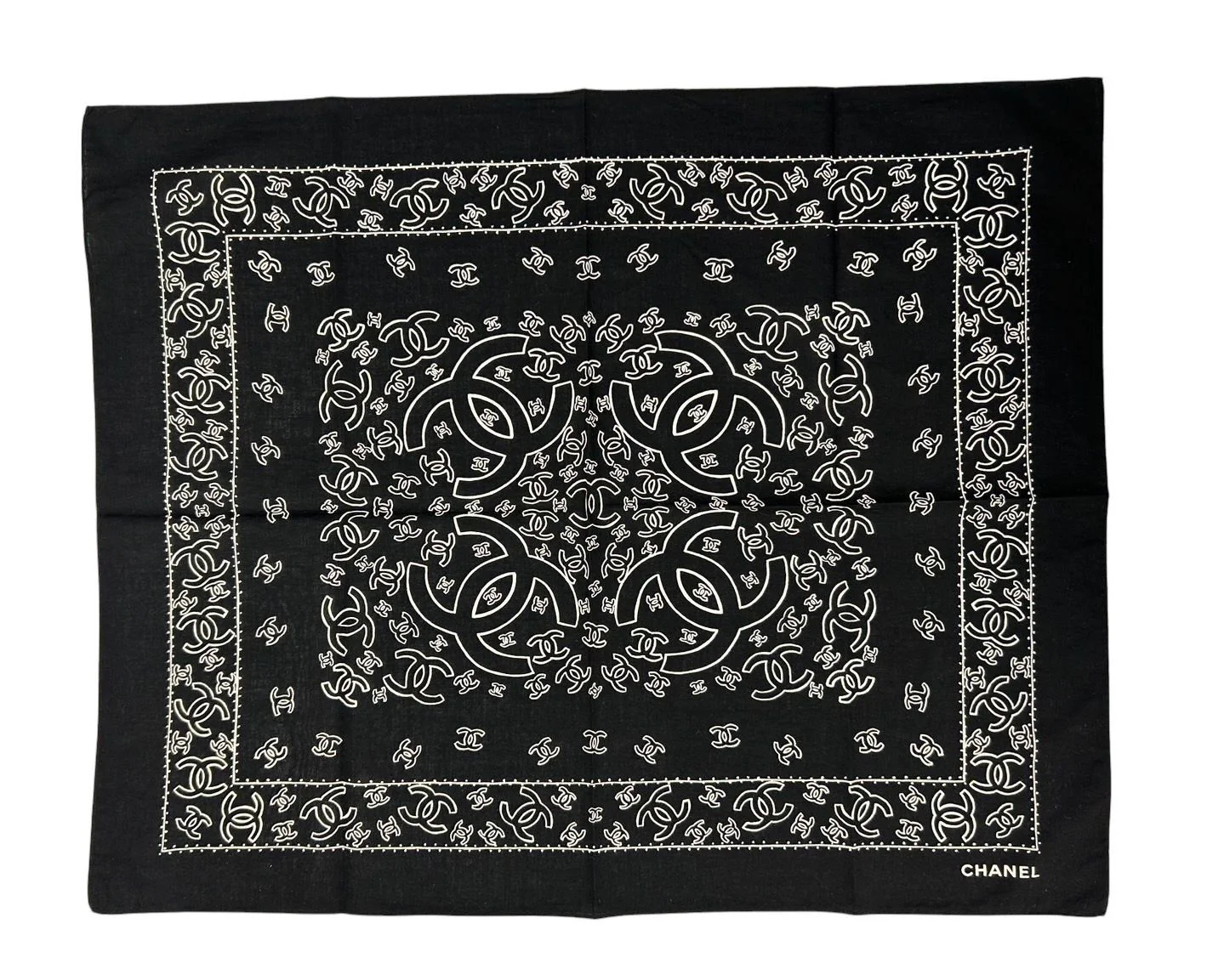 Chanel Black Logo Bandana