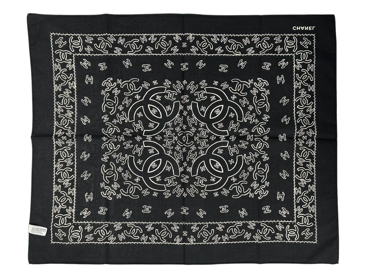Chanel Black Logo Bandana - Image 2