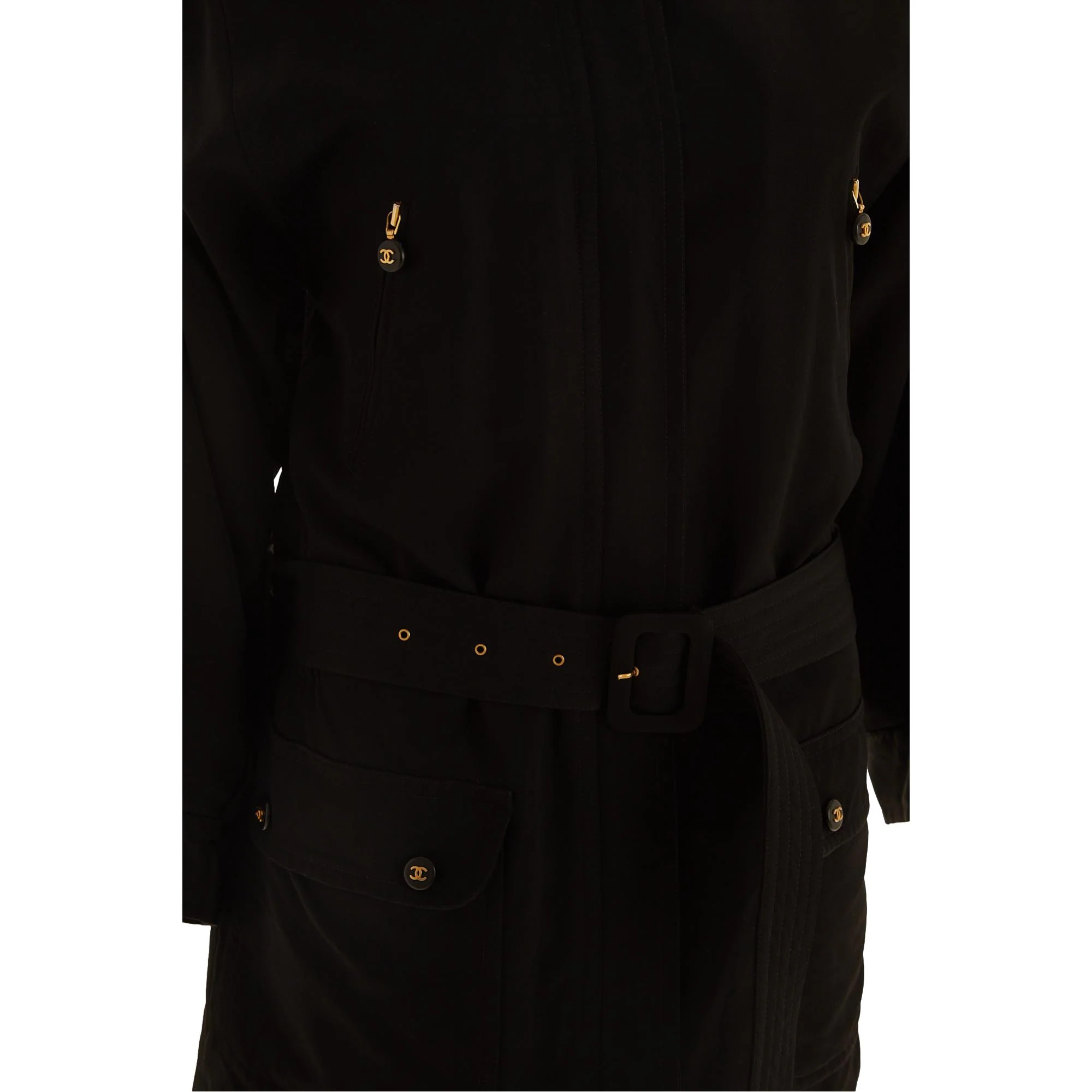 Chanel Black Logo Belted Jacket - Image 4