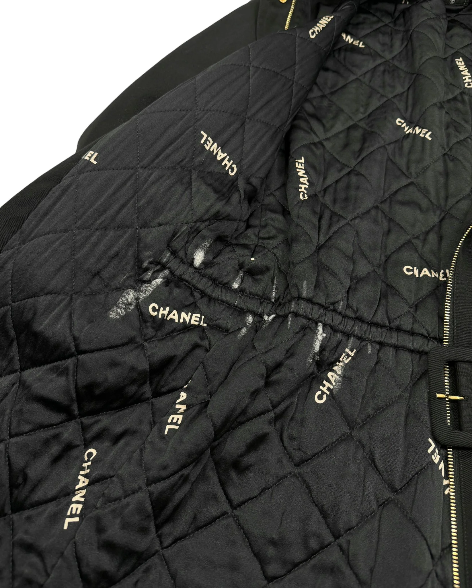 Chanel Black Logo Belted Jacket - Image 5