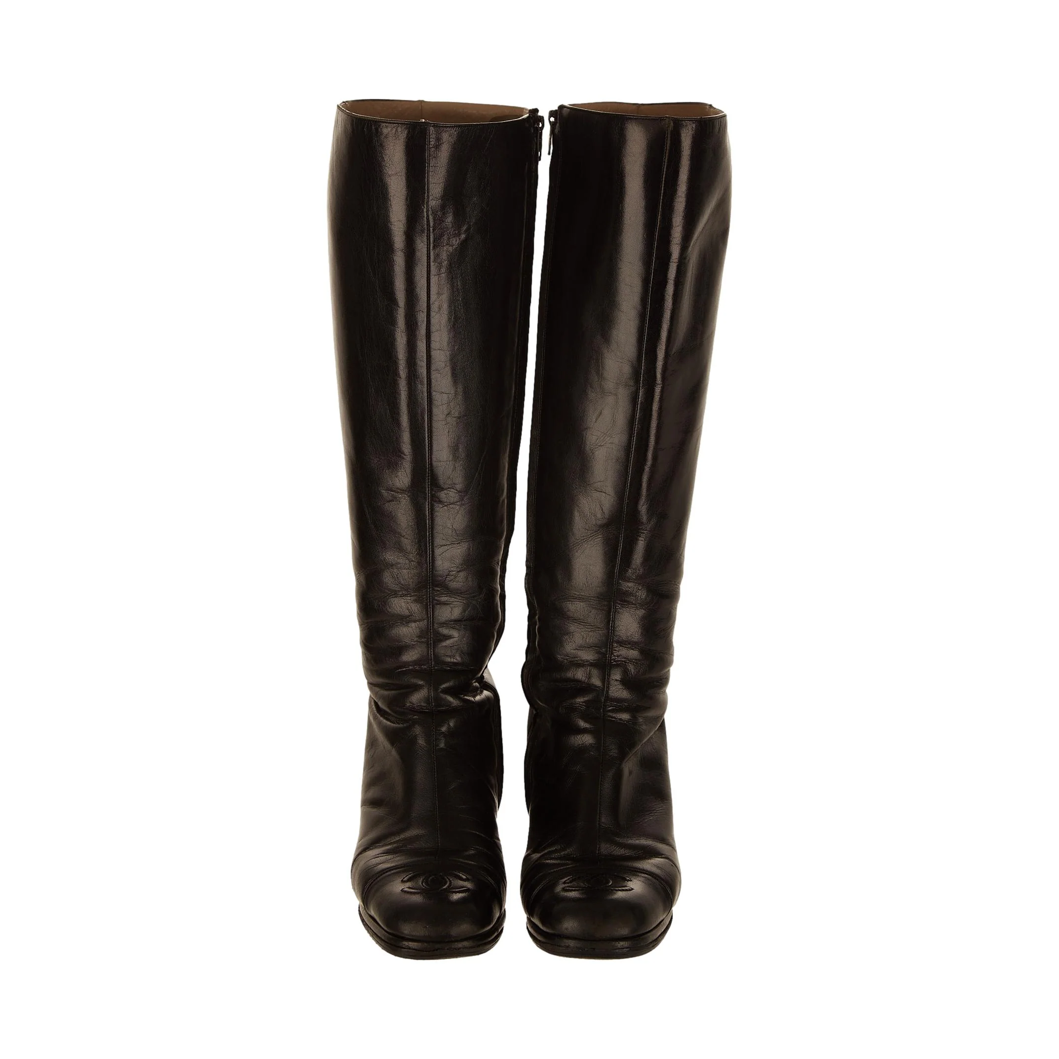 Chanel Black Logo Boots - Image 2