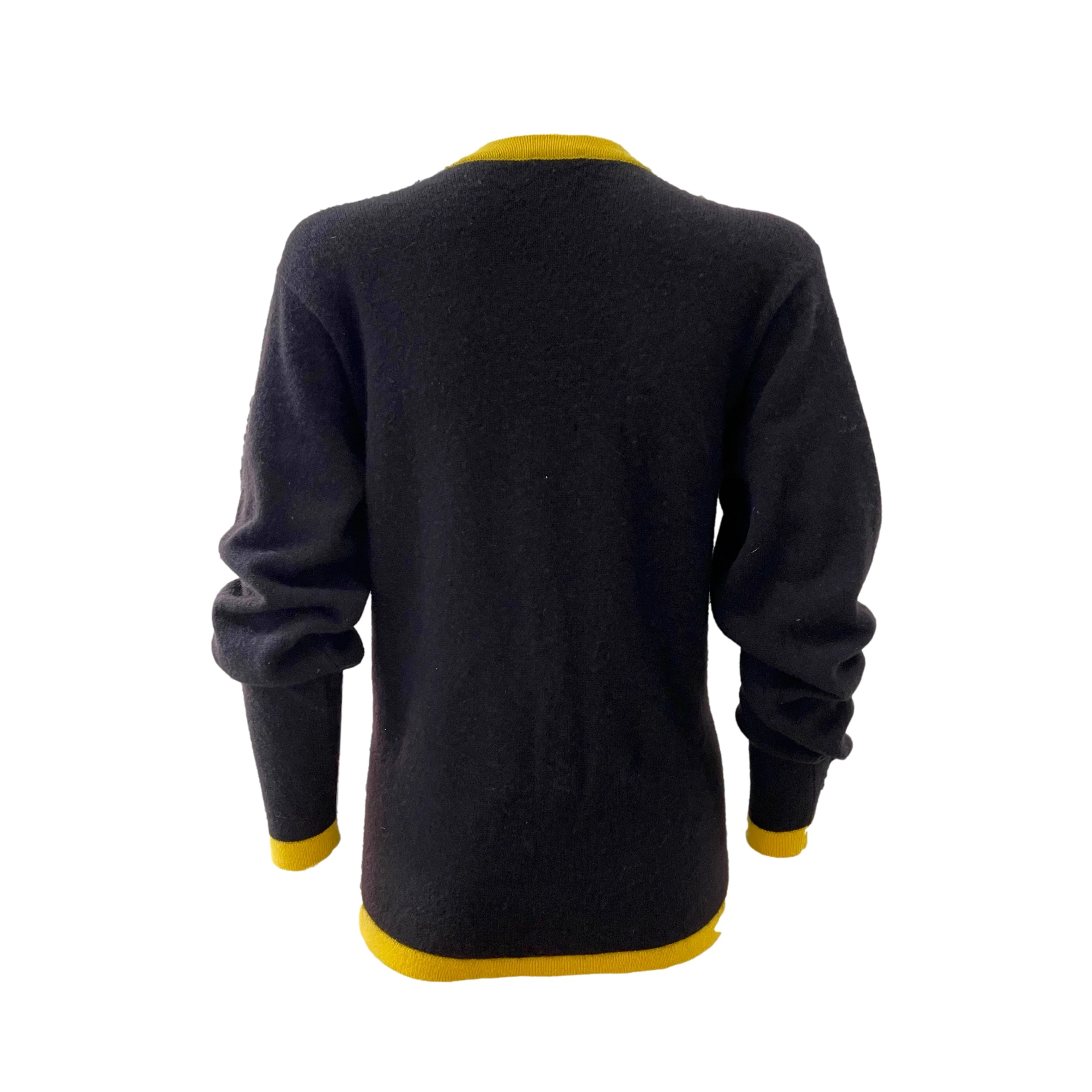 Chanel Black Logo Button Cardigan - Image 2
