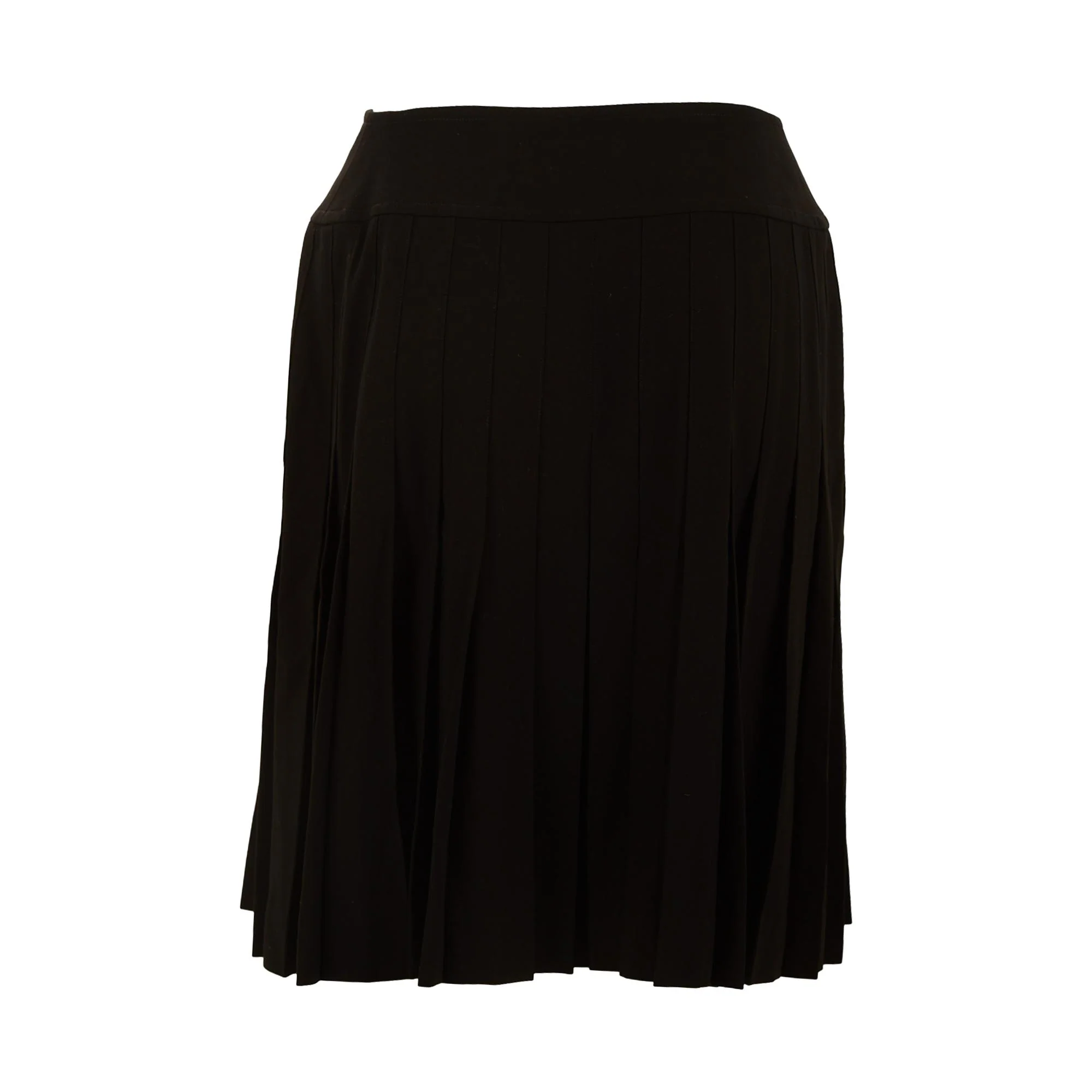 Chanel Black Logo Button Pleated Skirt - Image 2