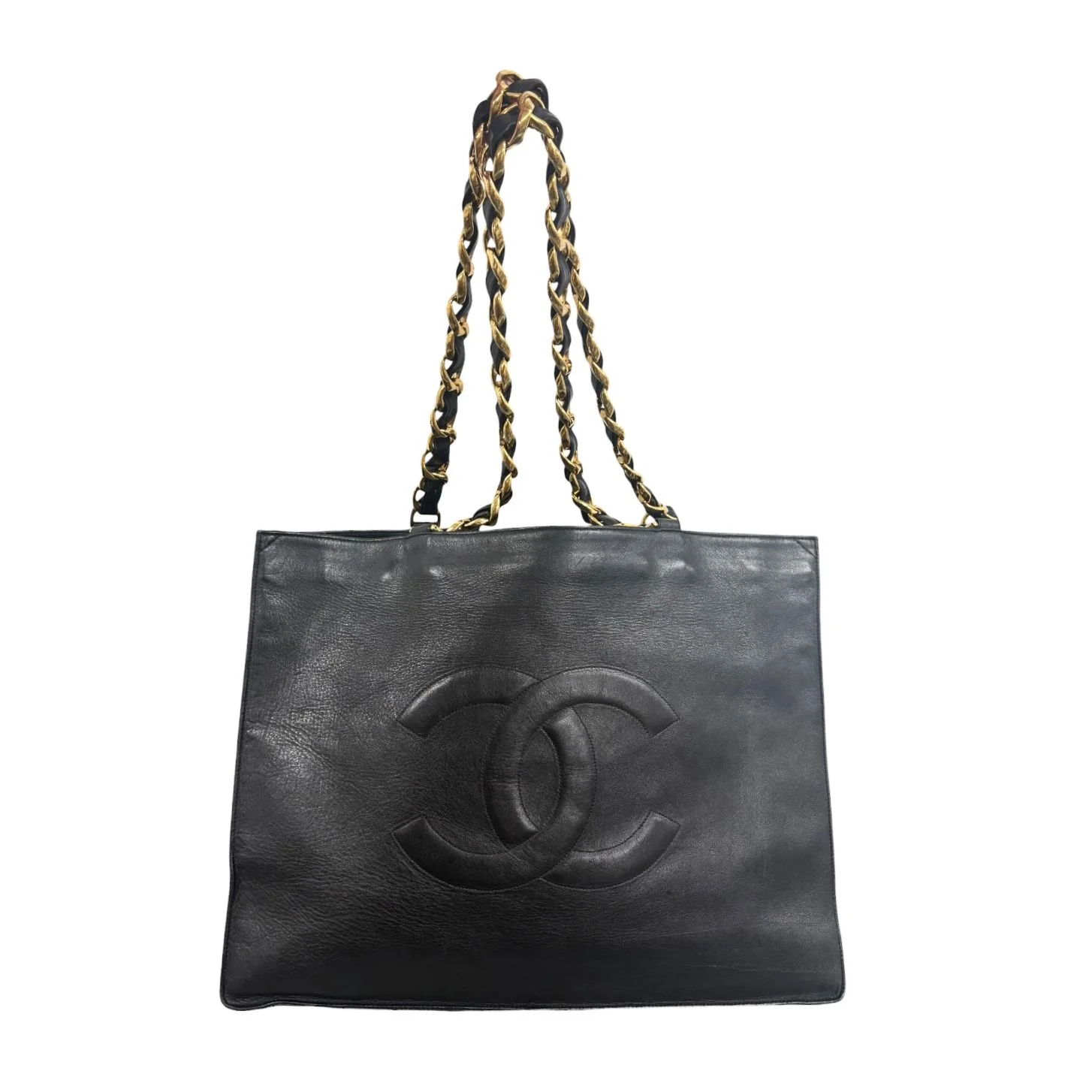 Chanel Black Logo Chain Shoulder Bag
