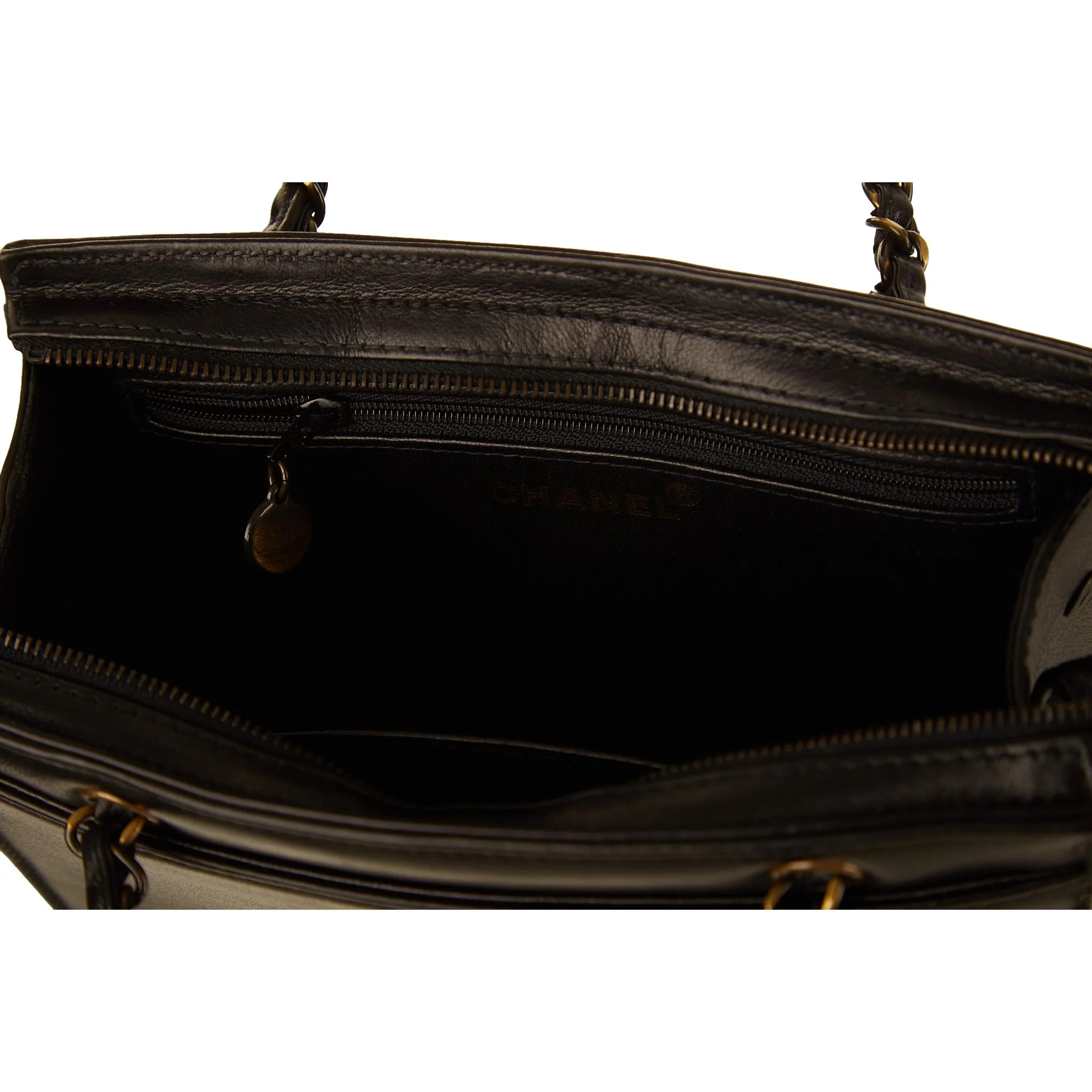Chanel Black Logo Chain Shoulder Bag - Image 4