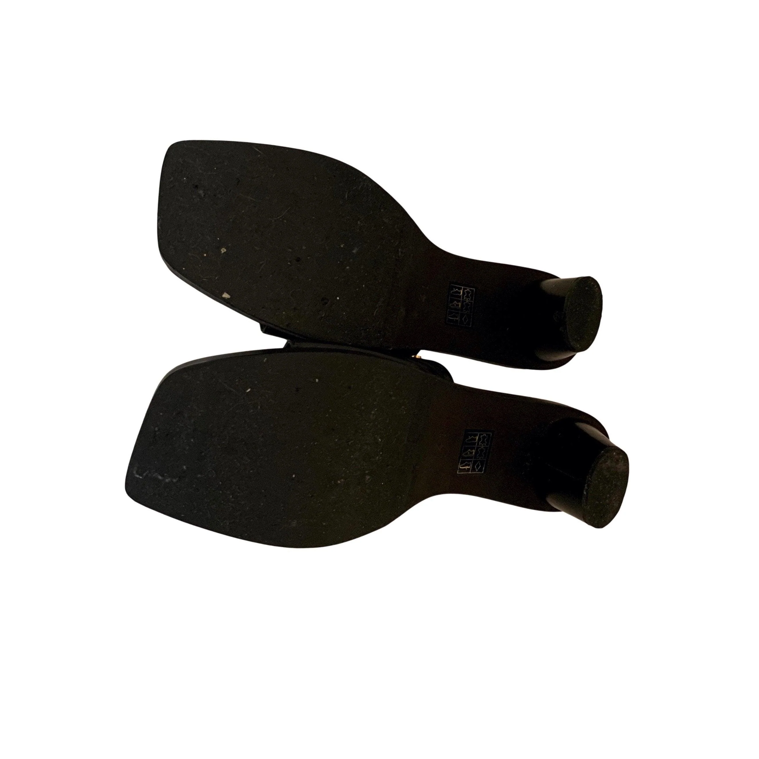 Chanel Black Logo Chunky Heel - Image 4
