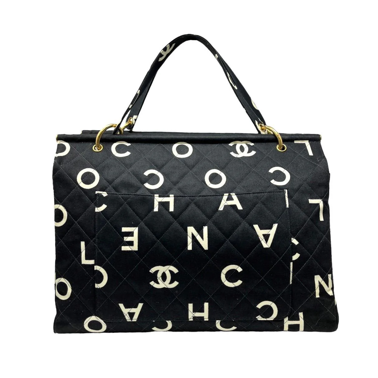 Chanel Black Logo Coco Tote - Image 2
