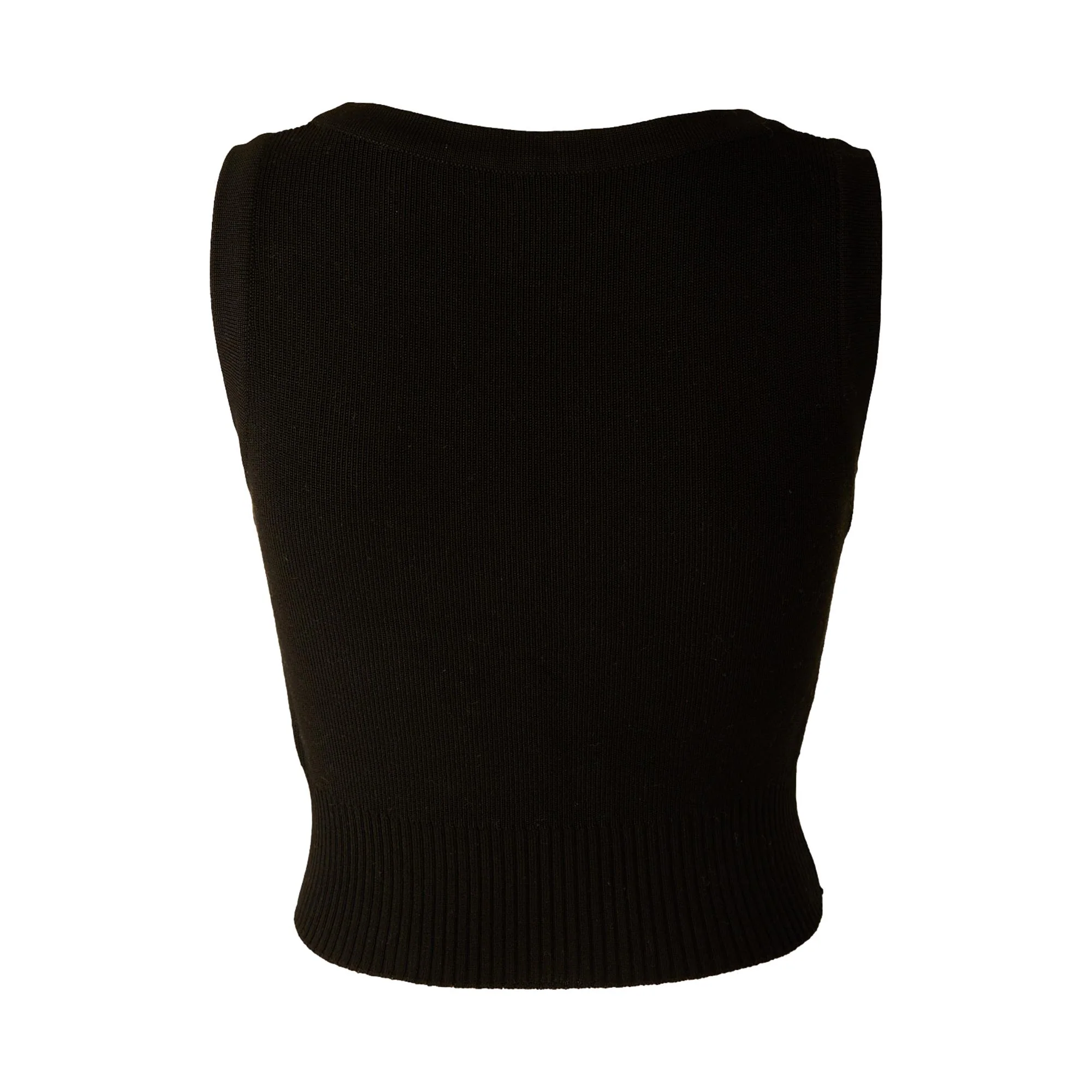 Chanel Black Logo Crop Top - Image 3