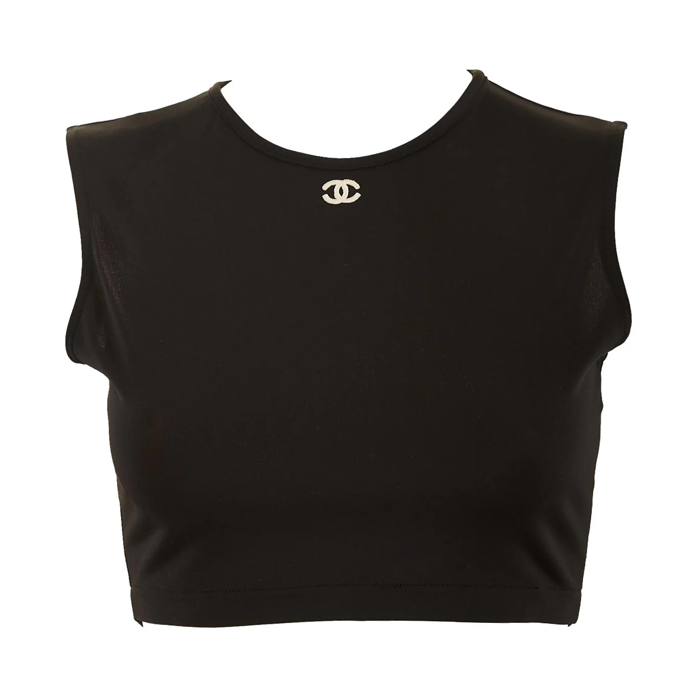 Chanel Black Logo Cropped Tank