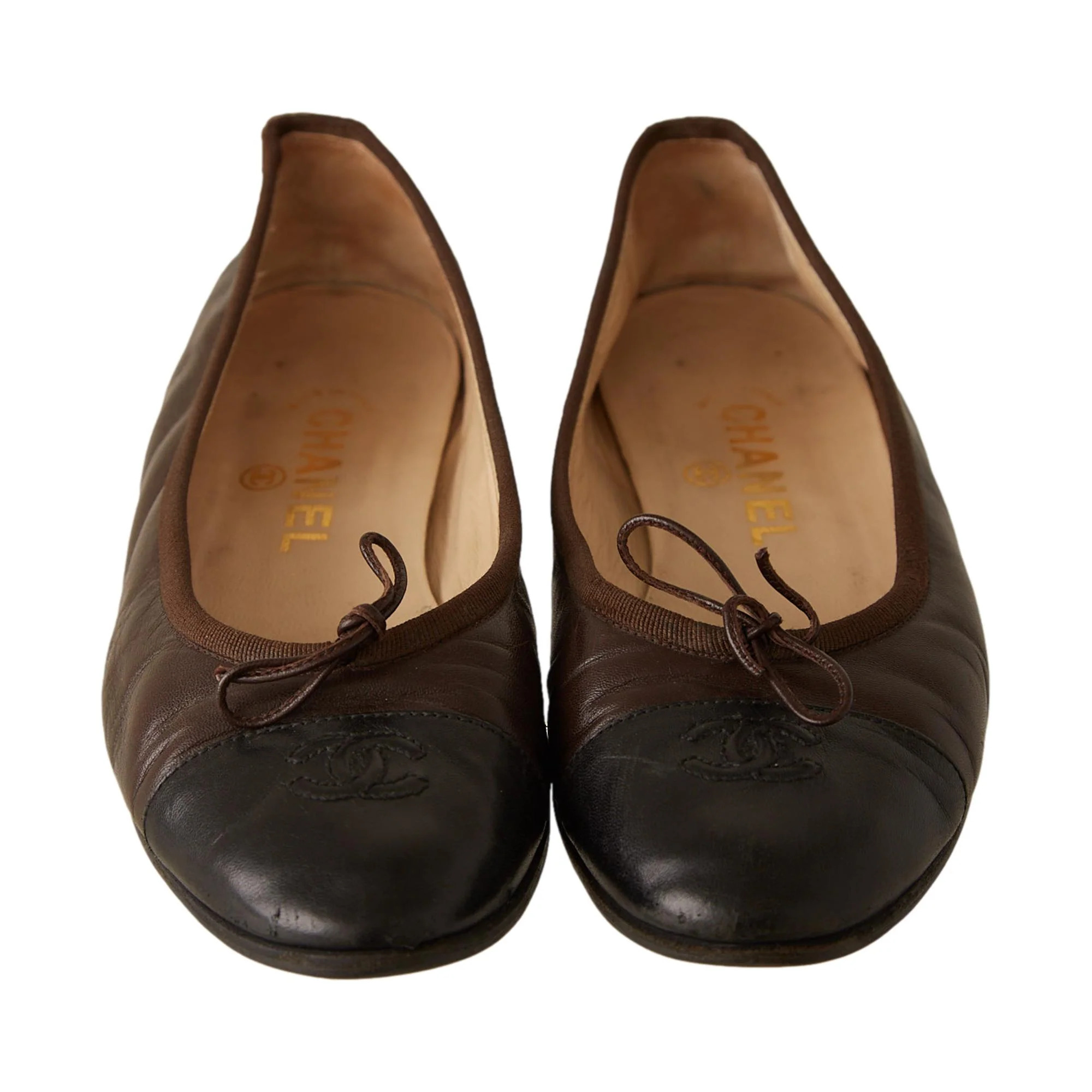 Chanel Brown Logo Flats - Image 2