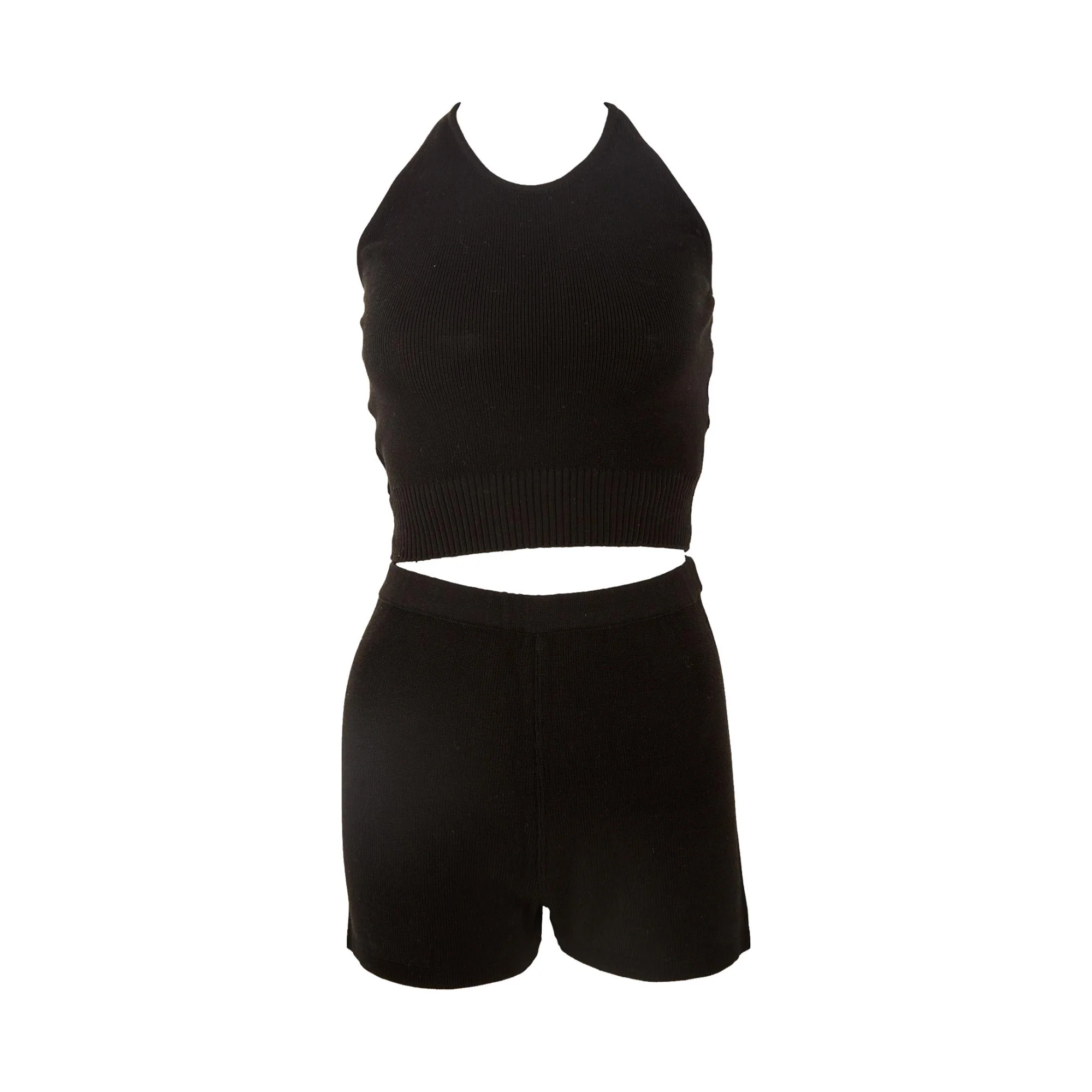 Chanel Black Logo Short Set