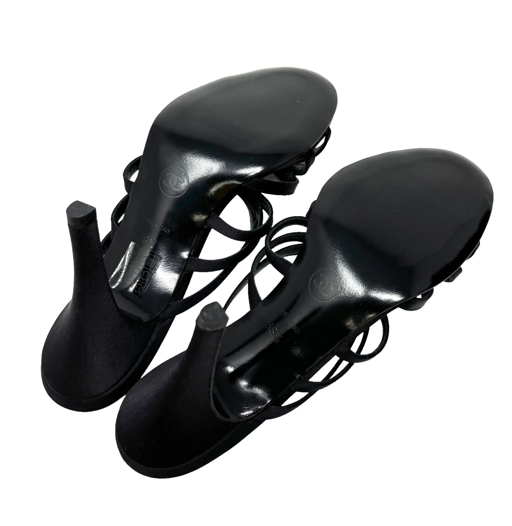 Chanel Black Logo Heels - Image 3
