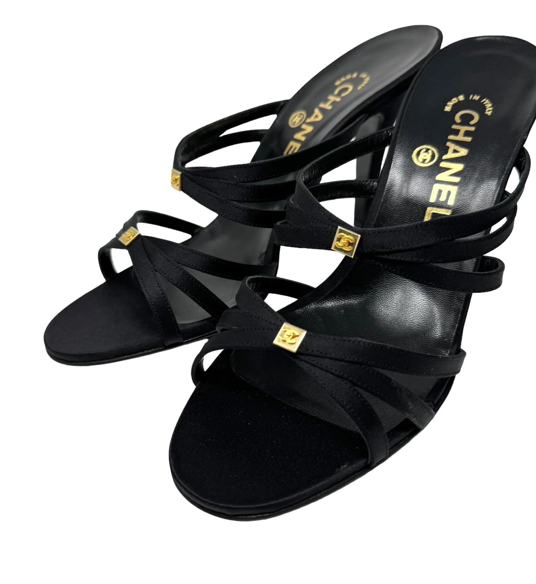 Chanel Black Logo Heels - Image 4