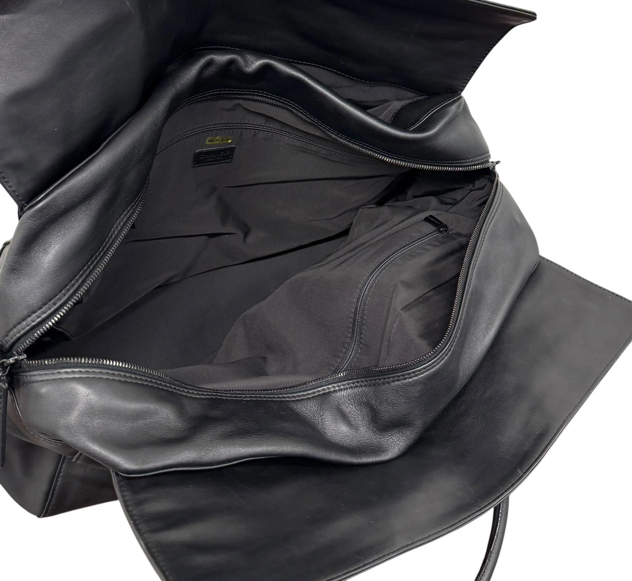 Chanel Black Logo Jumbo Shoulder Duffle - Image 4