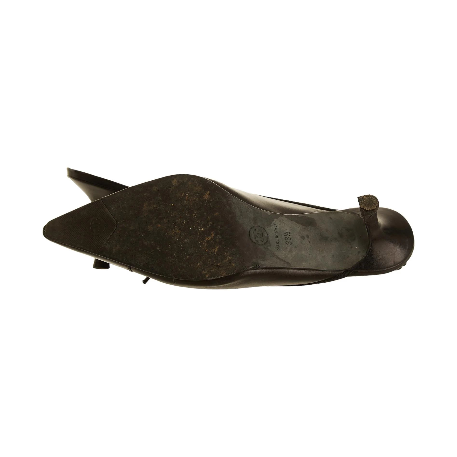 Chanel Black Logo Kitten Heels - Image 3