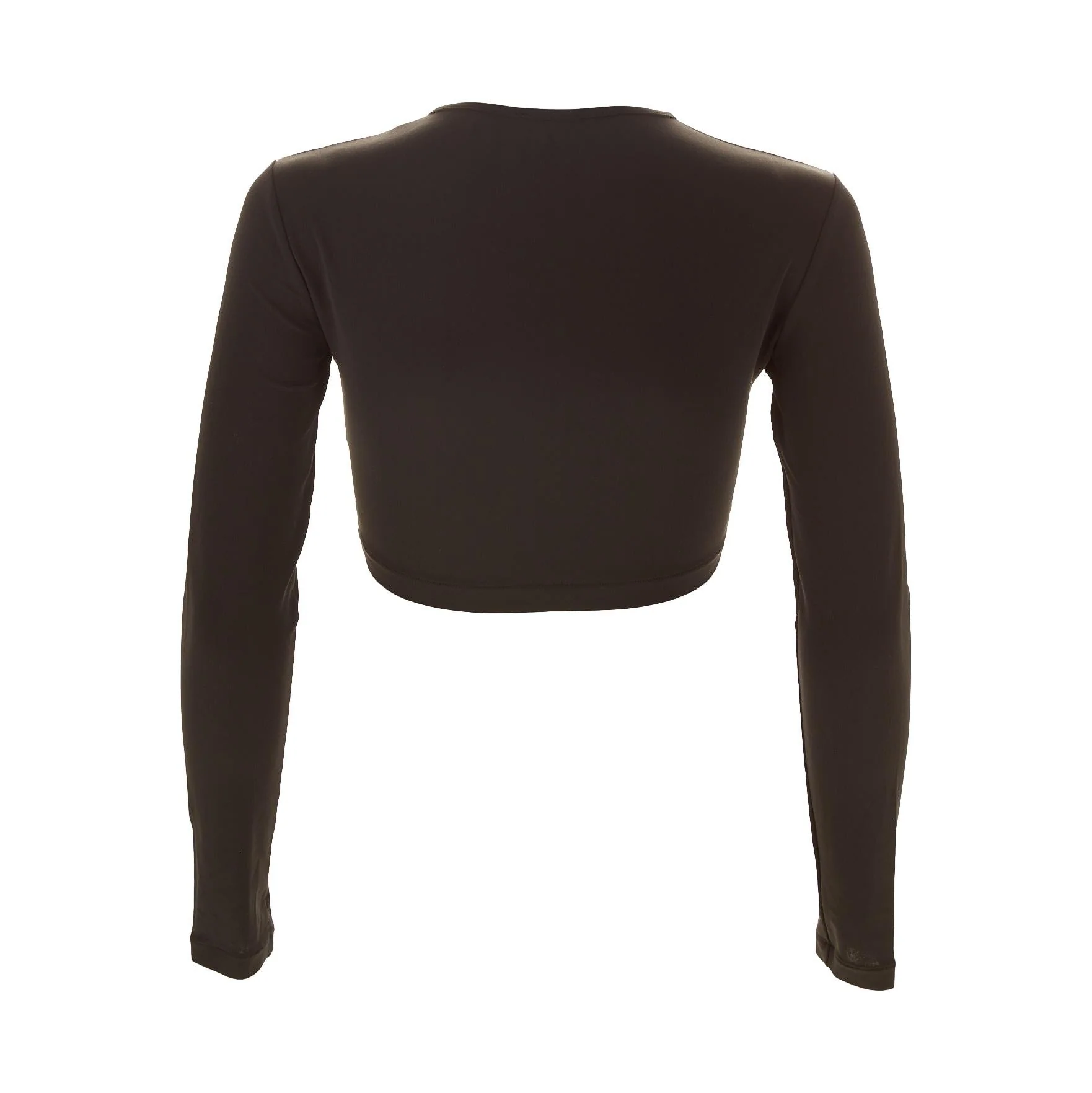 Chanel Black Logo Long Sleeve Crop Top - Image 2