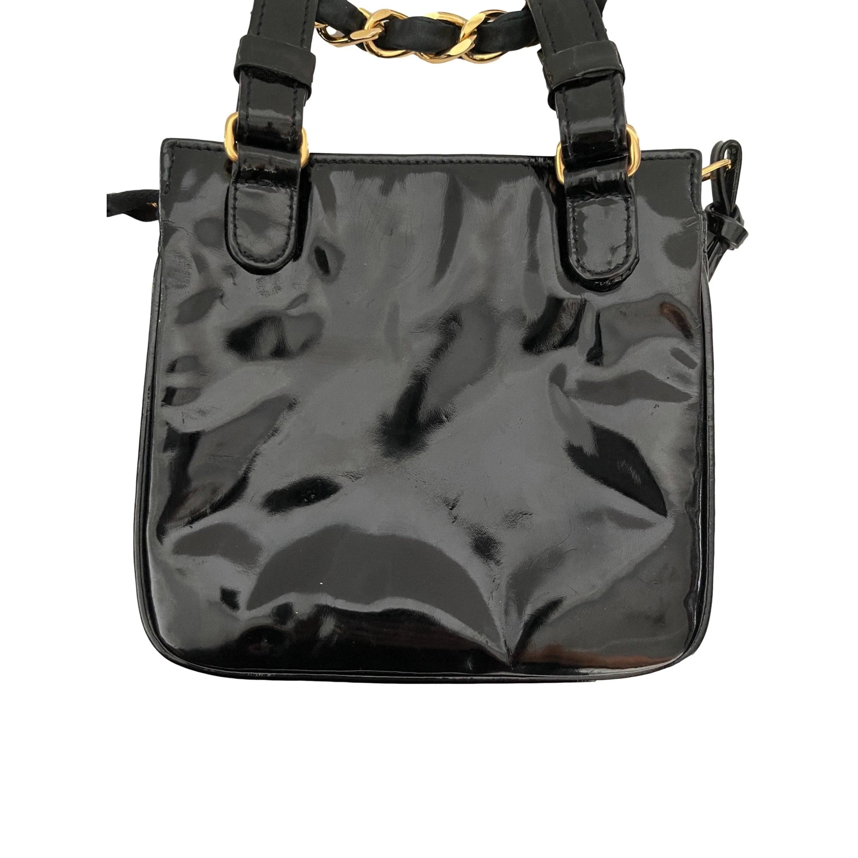 Chanel Black Logo Patent Belt Bag - Image 3
