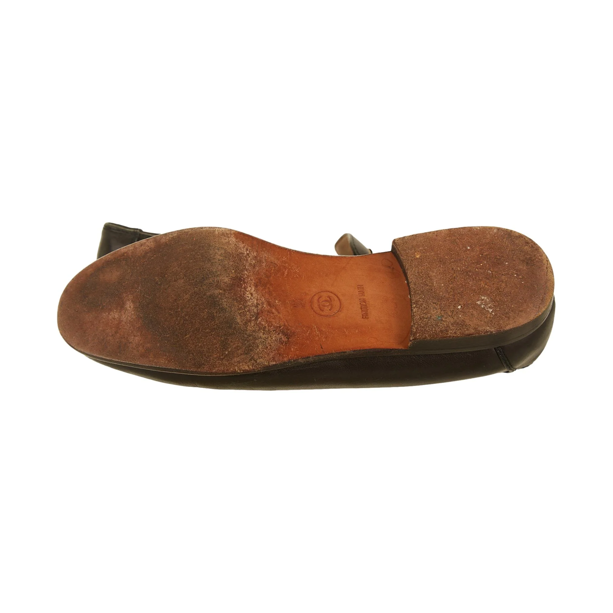 Chanel Black Logo Plaque Loafers - Image 4