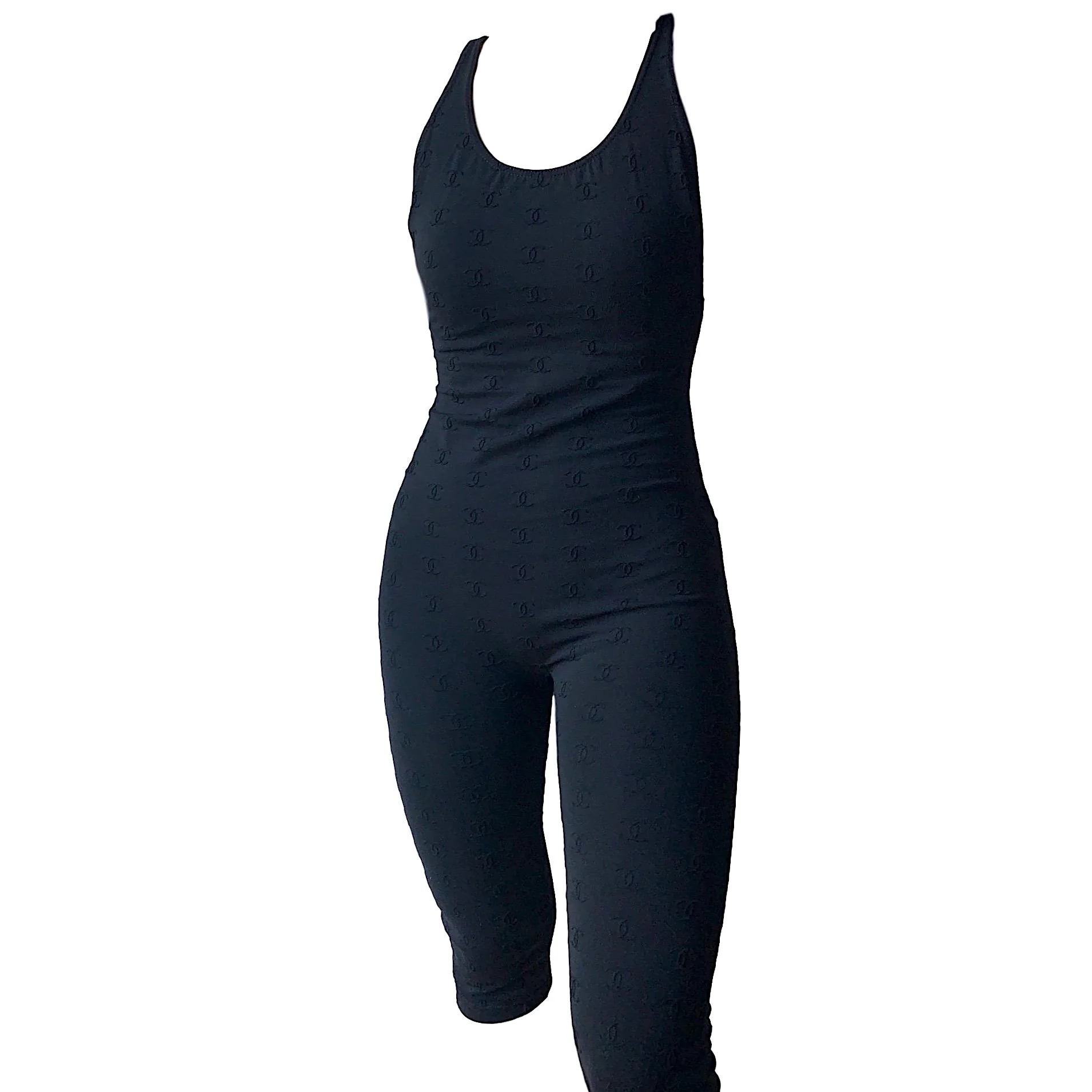 Chanel Black Logo Playsuit
