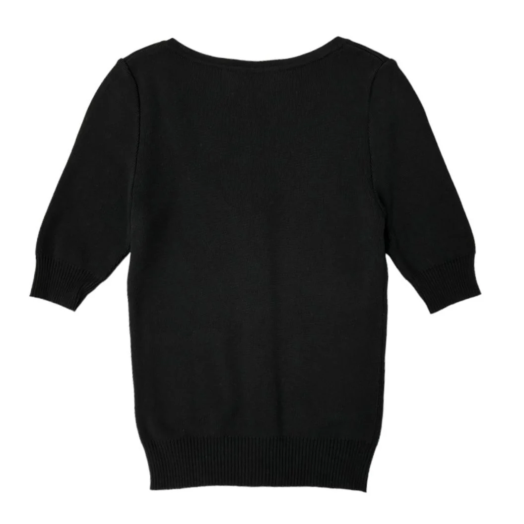 Chanel Black Logo Pocket Short Sleeve Top - Image 2