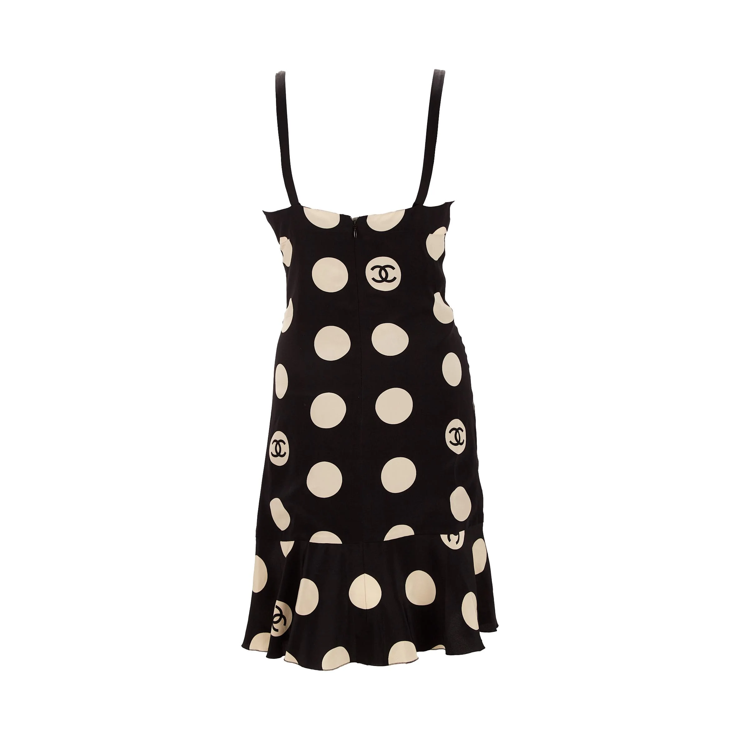 Chanel Black Logo Polkadot Dress - Image 2