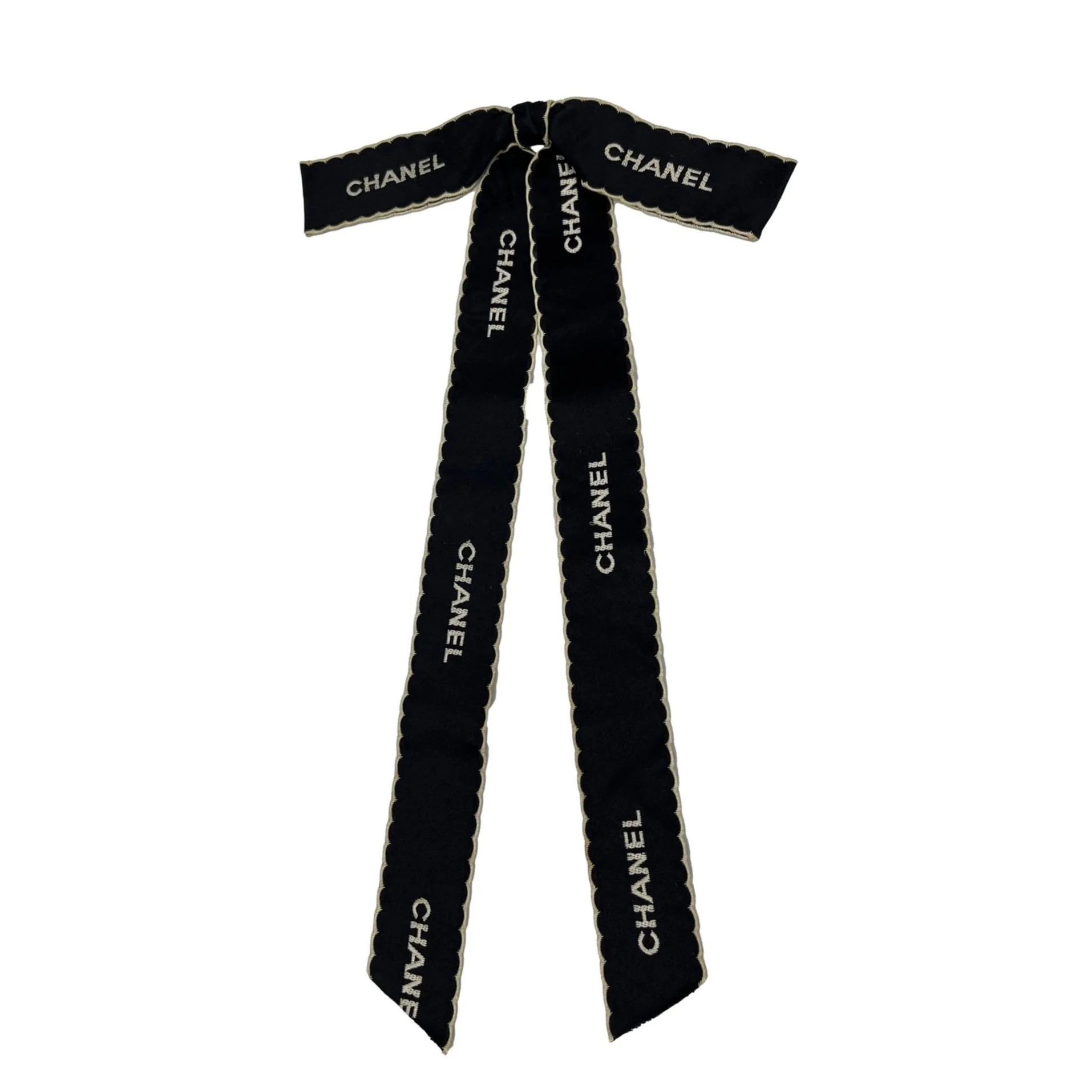 Chanel Black Logo Ribbon Pi
