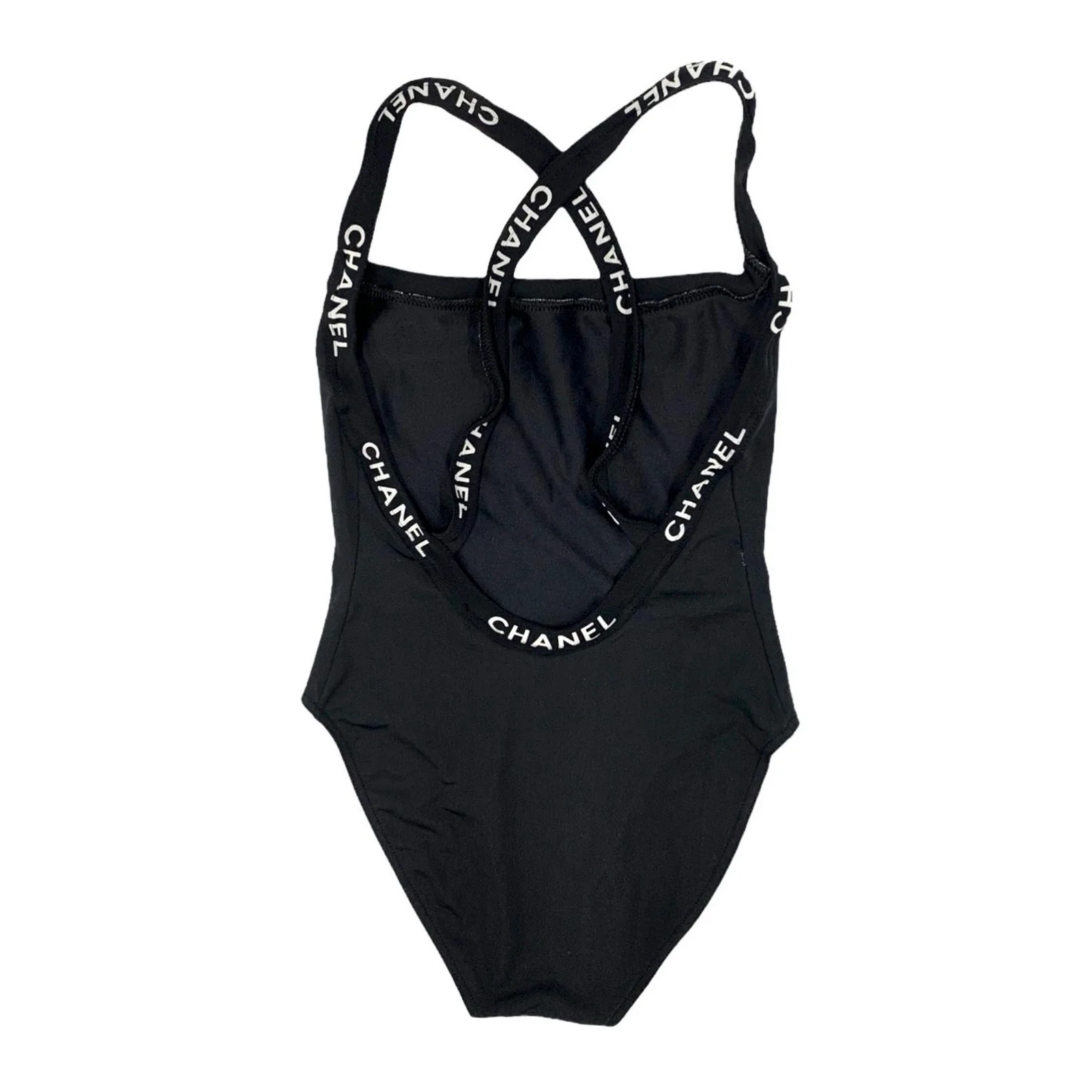 Chanel Black Logo Strap One Piece - Image 2