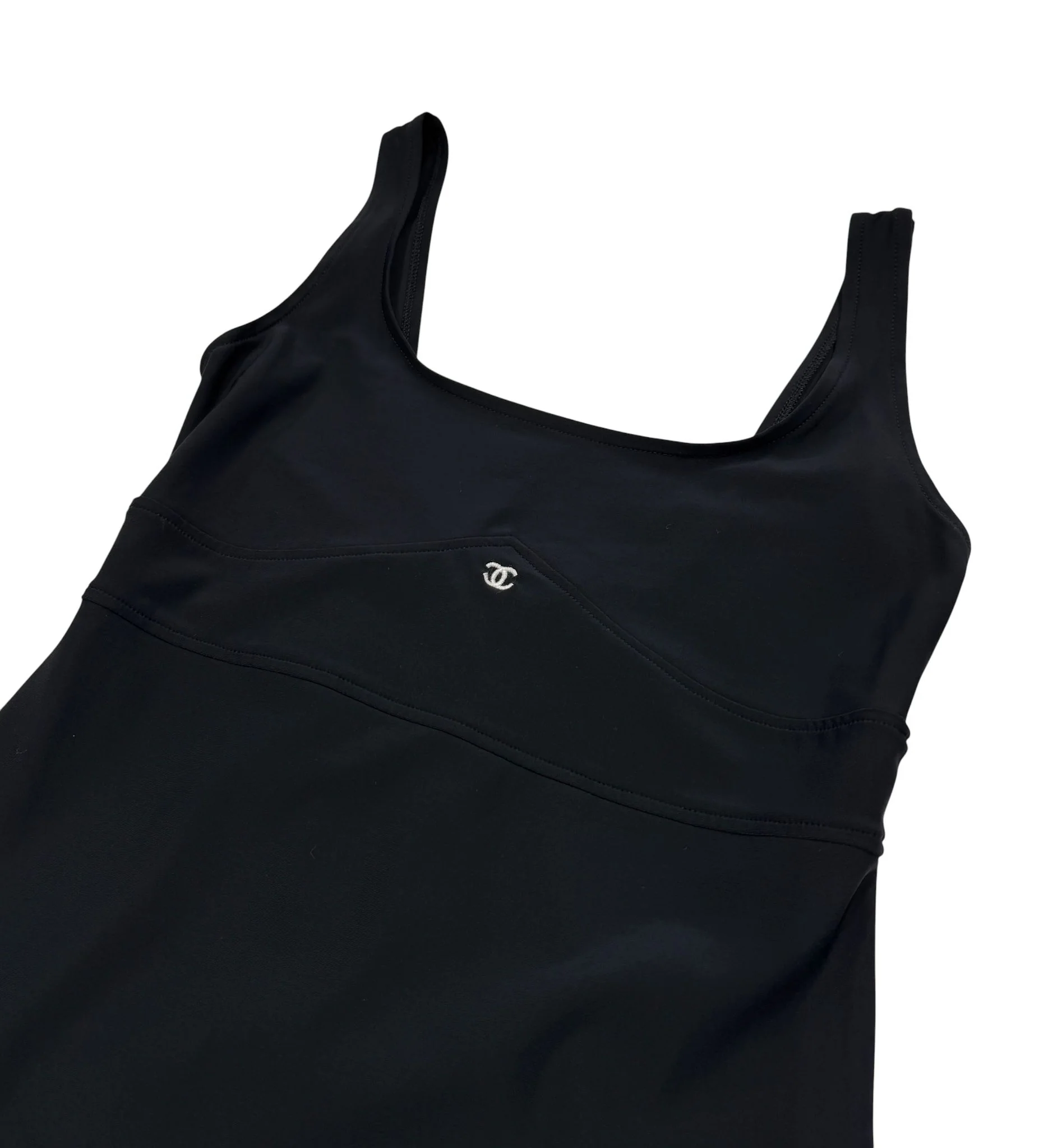 Chanel Black Logo Stretch Dress - Image 3