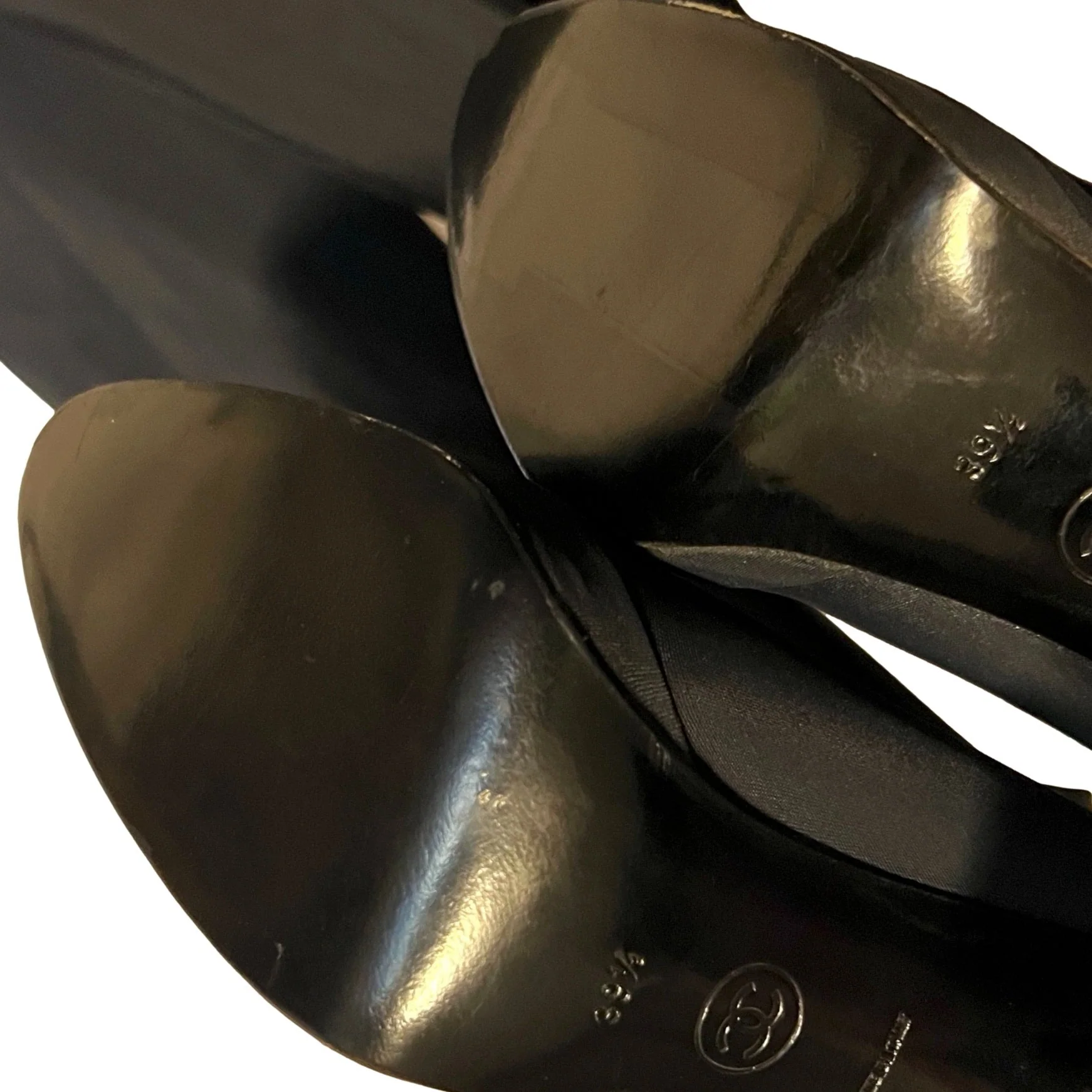 Chanel Black Logo Stretch Boots - Image 3