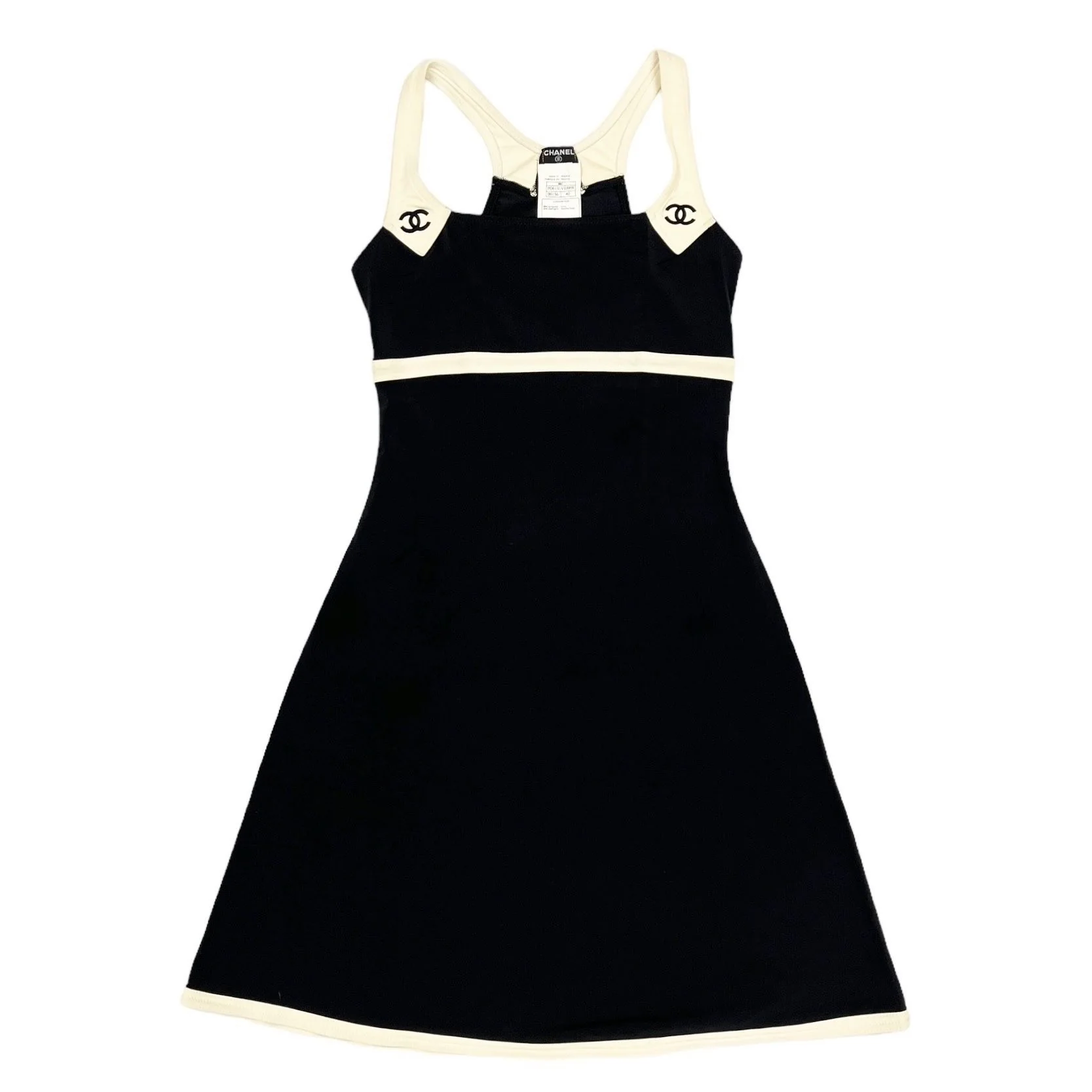 Chanel Black Logo Stretch Dress