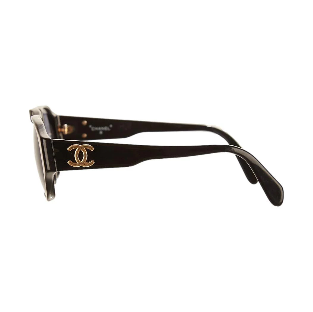 Chanel Black Logo Sunglasses - Image 3