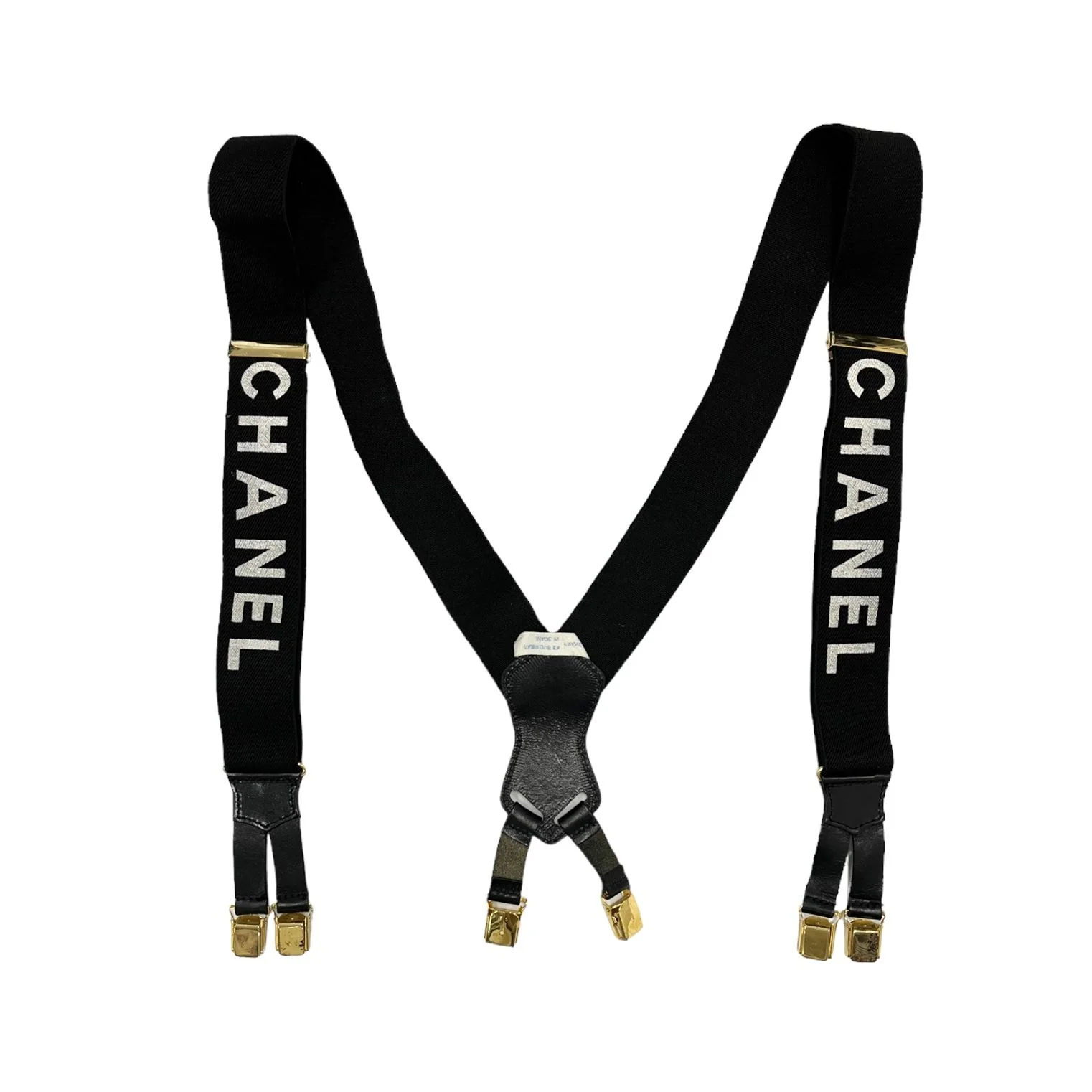 Chanel Black Logo Suspenders - Image 2