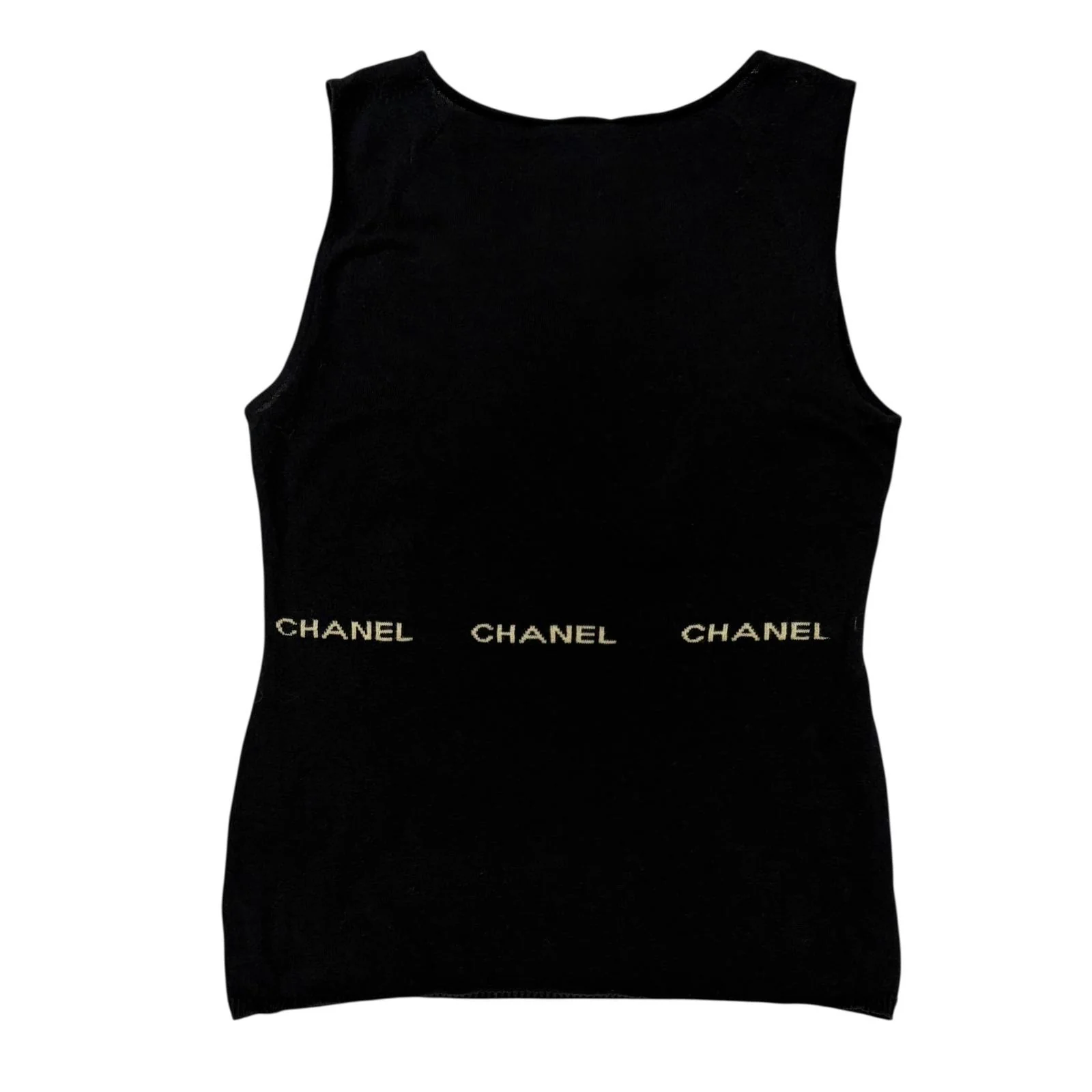 Chanel Black Logo Tank Top - Image 2