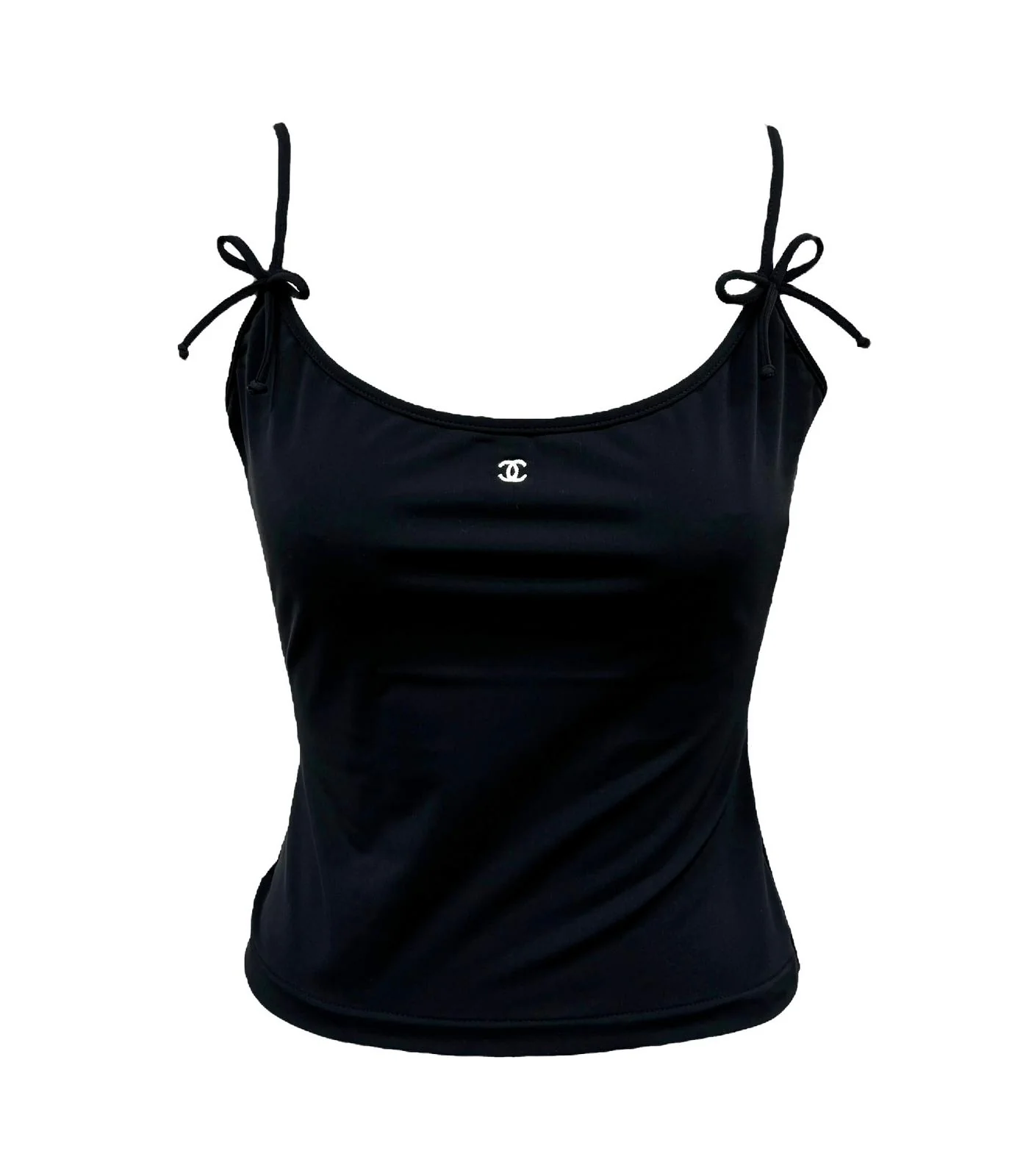 Chanel Black Logo Tie Tank