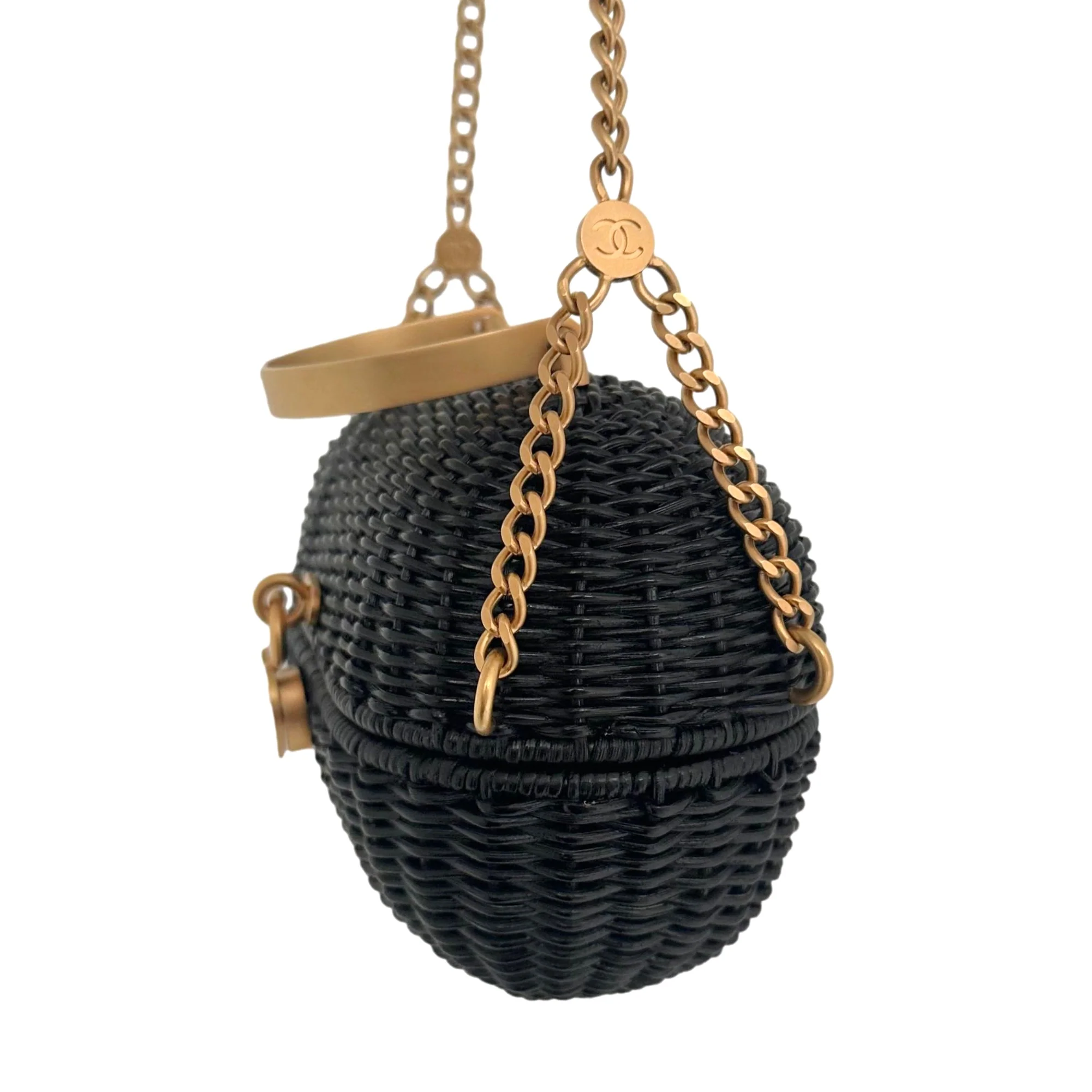 Chanel Black Mini Heart Lock Basket Bag - Image 2