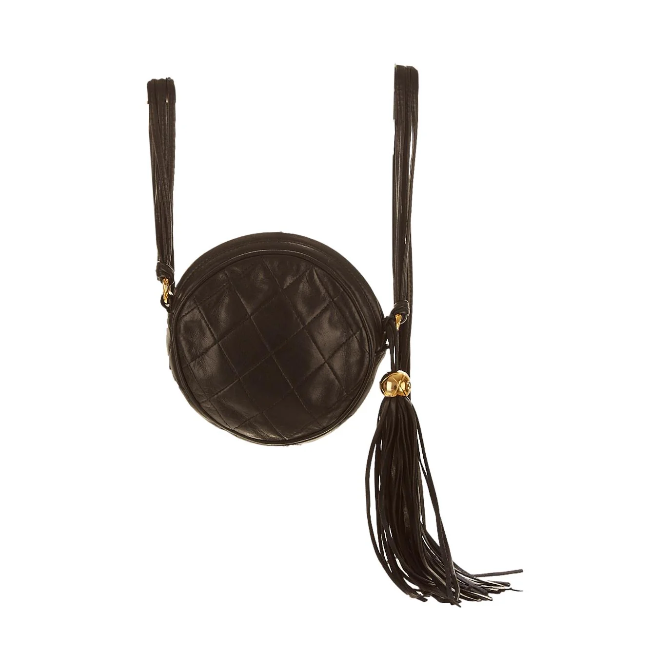 Chanel Black Mini Round Tassel Shoulder Bag - Image 2