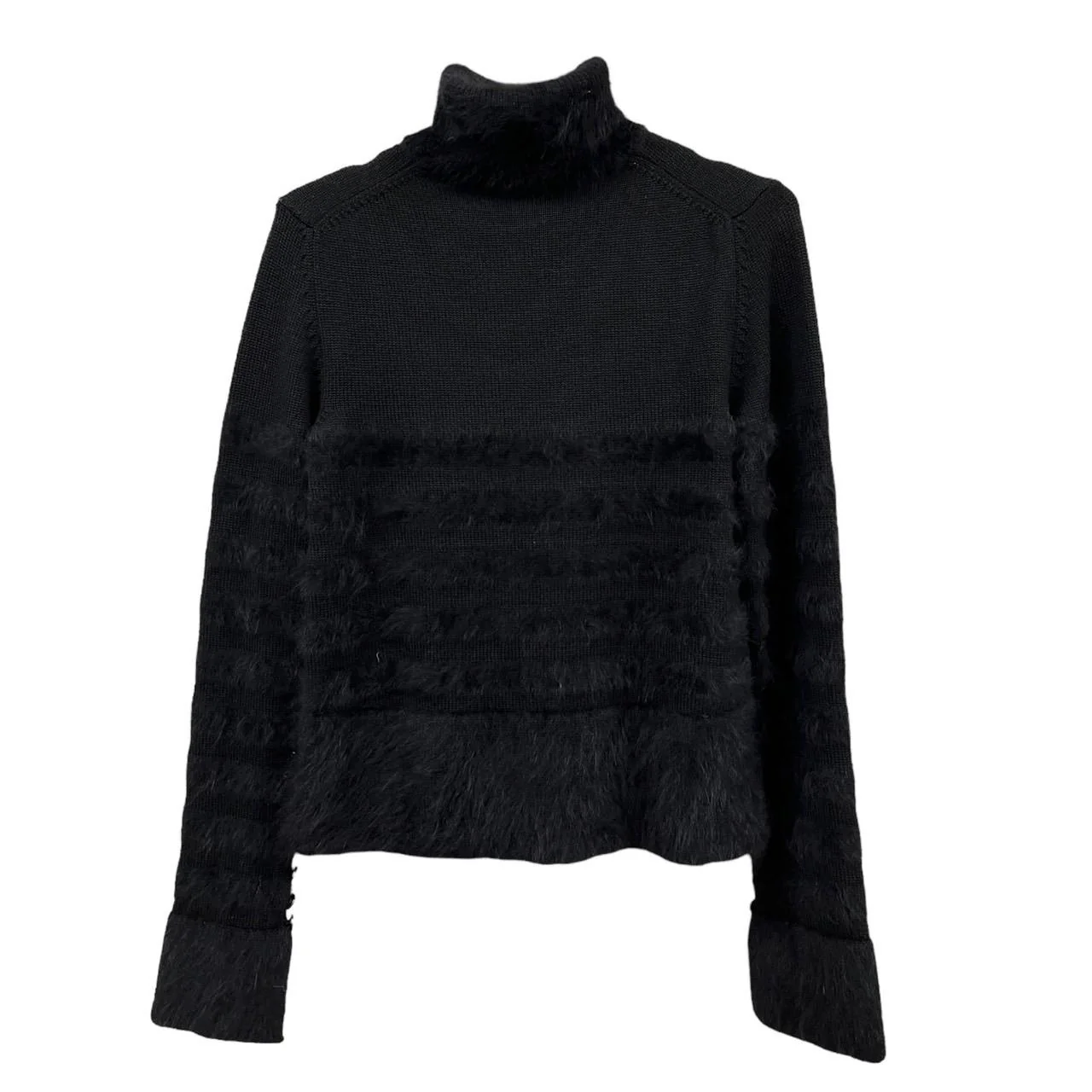 Chanel Black Mohair Jumbo Logo Sweater - Image 2
