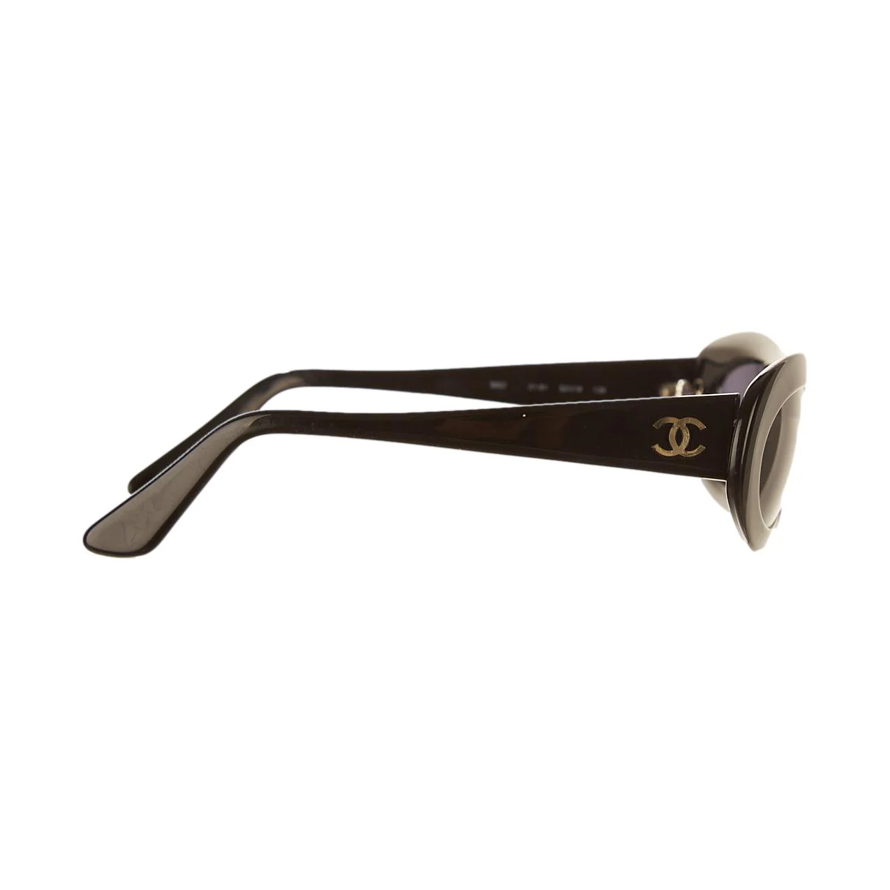 Chanel Black Oval Logo Sunglasses - Image 4