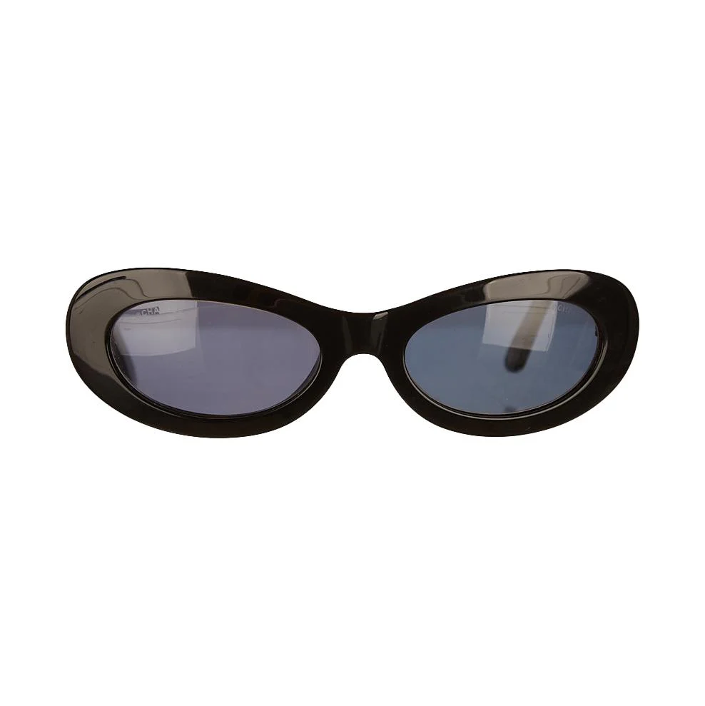 Chanel Black Oval Logo Sunglasses - Image 2